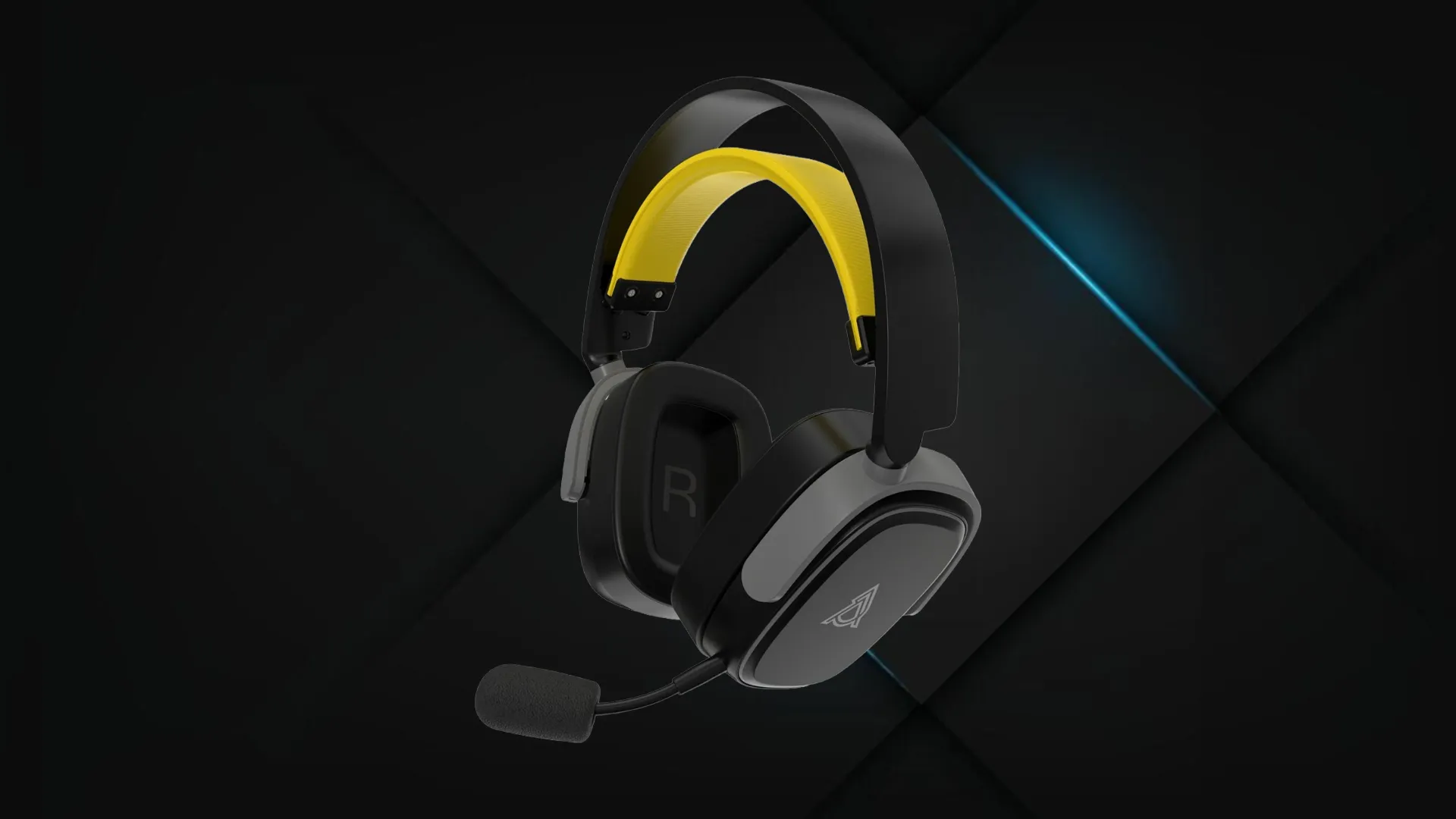 Гарнитура Ajazz AHM09 MAX (Black/Gray/Yellow) (UA)