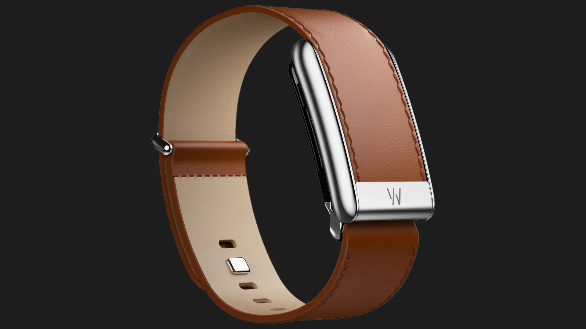 Ремінець Whoop LeatherLuxe Band Straight для Whoop 5.0 (Chestnut/Cream with Titanium) (Size L)