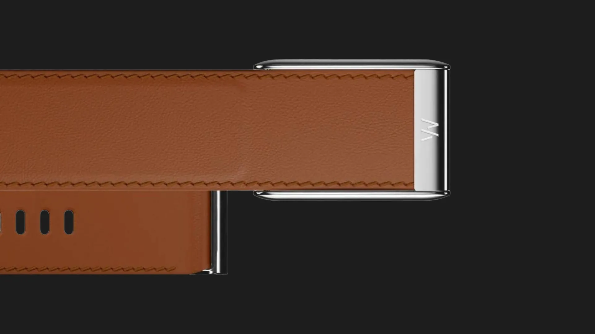 Ремінець Whoop LeatherLuxe Band Straight для Whoop 5.0 (Chestnut/Cream with Titanium) (Size S)