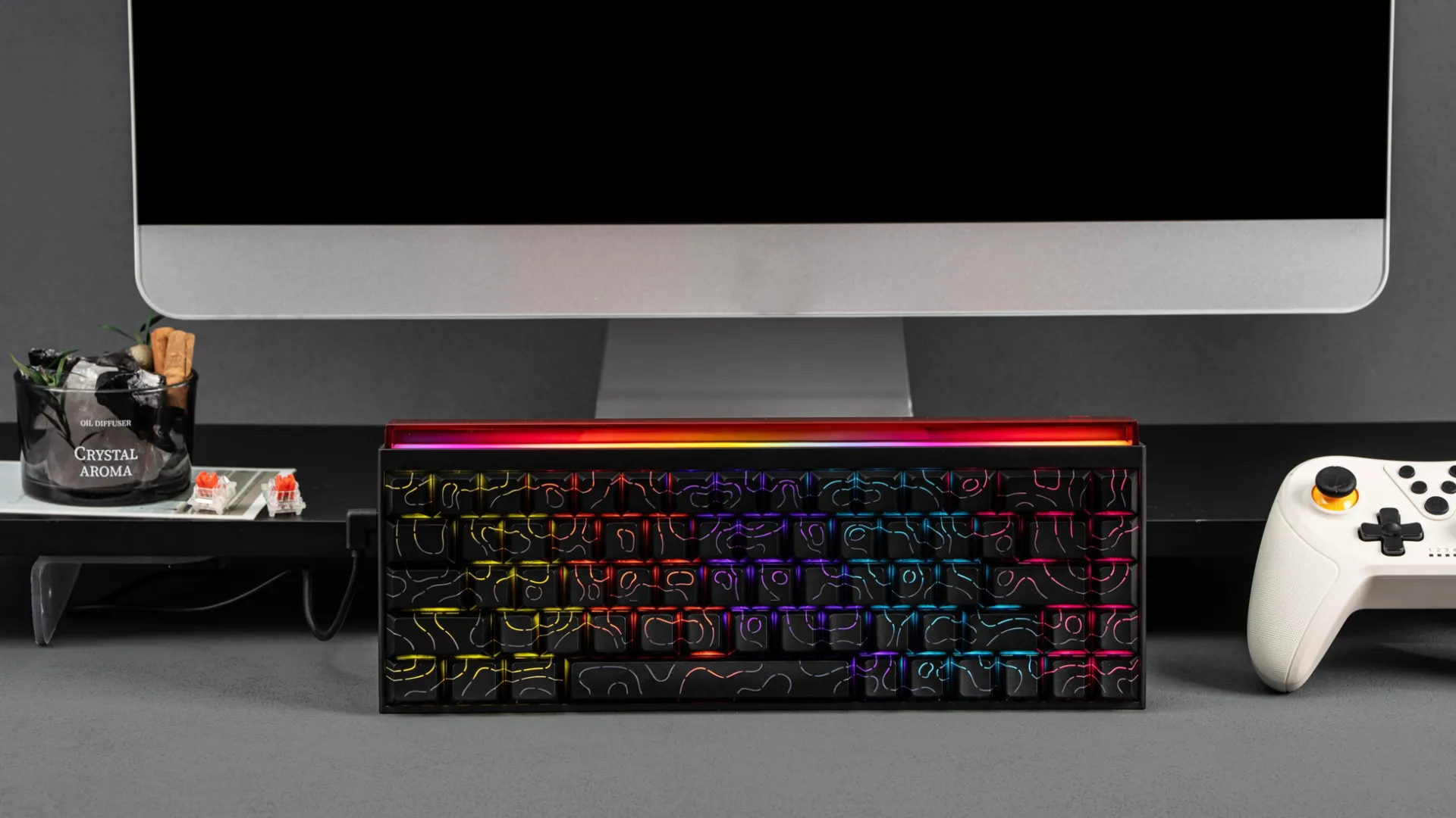 Клавіатура Ajazz NK68 Red switches Side Contour (White) (UA)