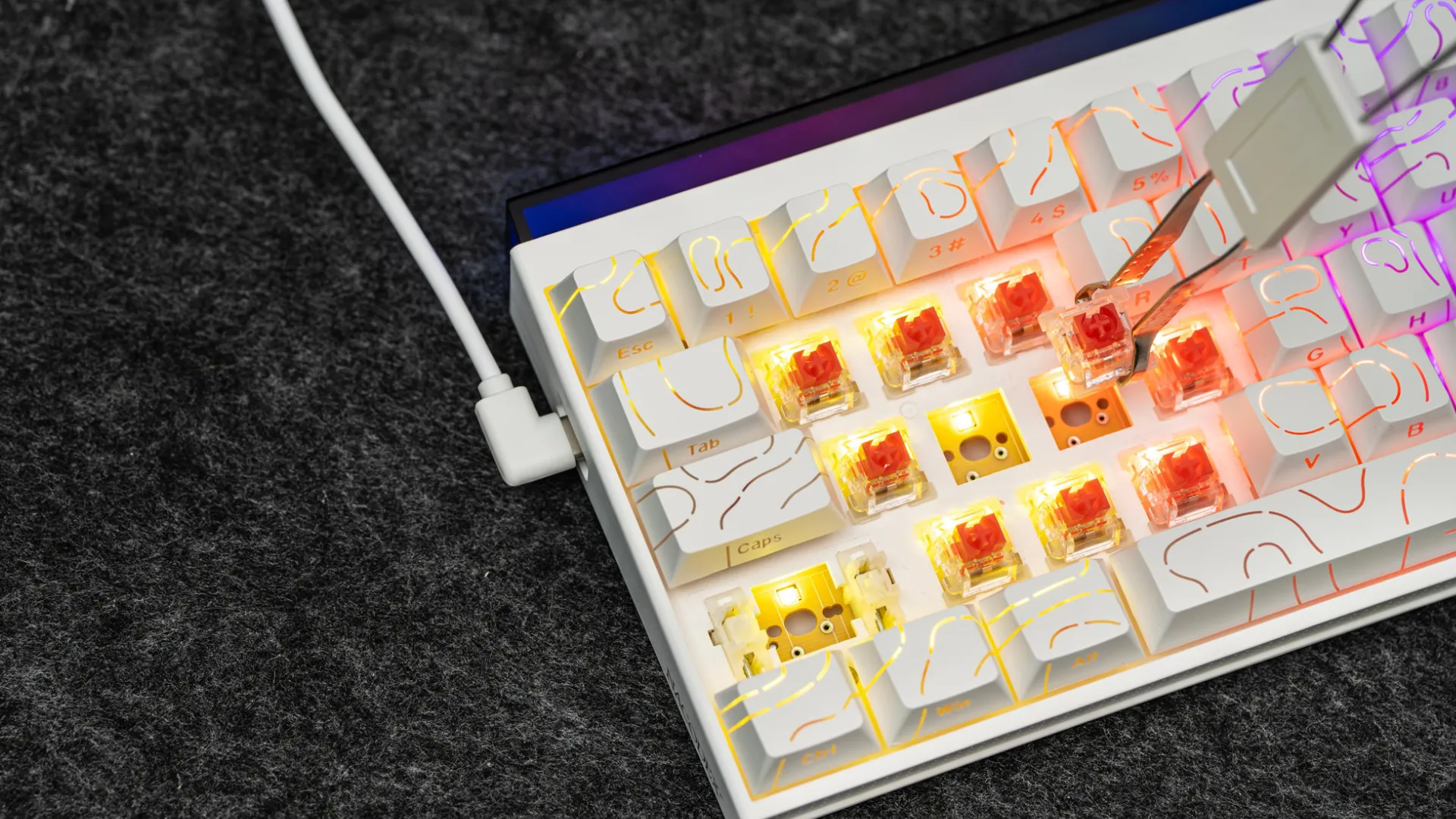 Клавіатура Ajazz NK68 Red switches Side Contour (White) (UA)