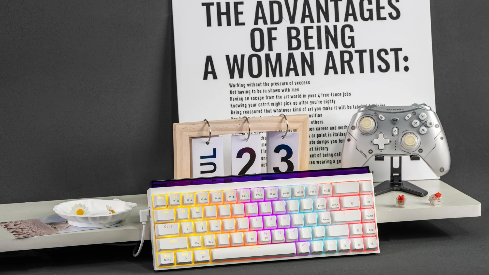 Клавіатура Ajazz NK68 Red switches (White) (UA)