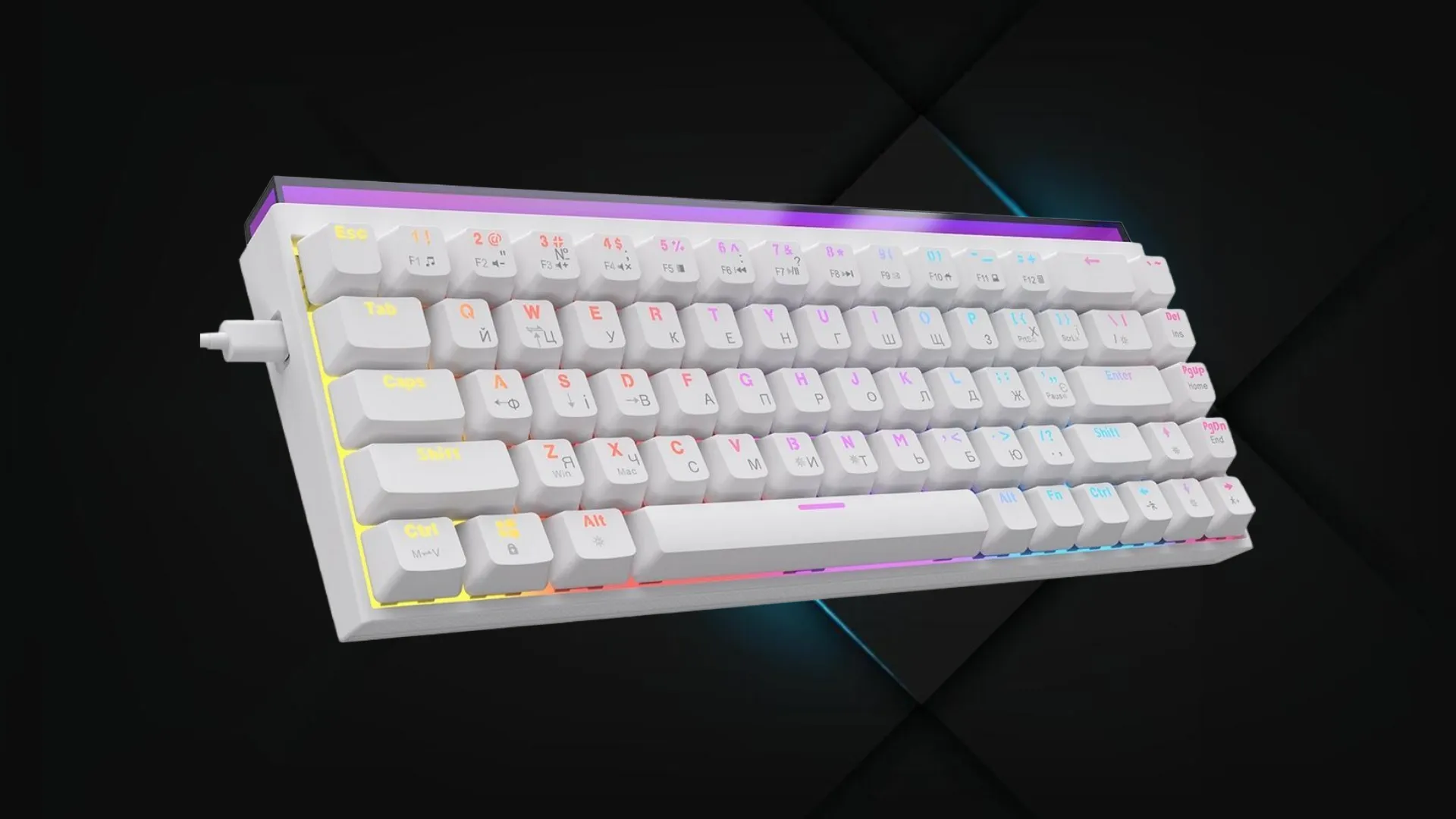 Клавіатура Ajazz NK68 Red switches (White) (UA)