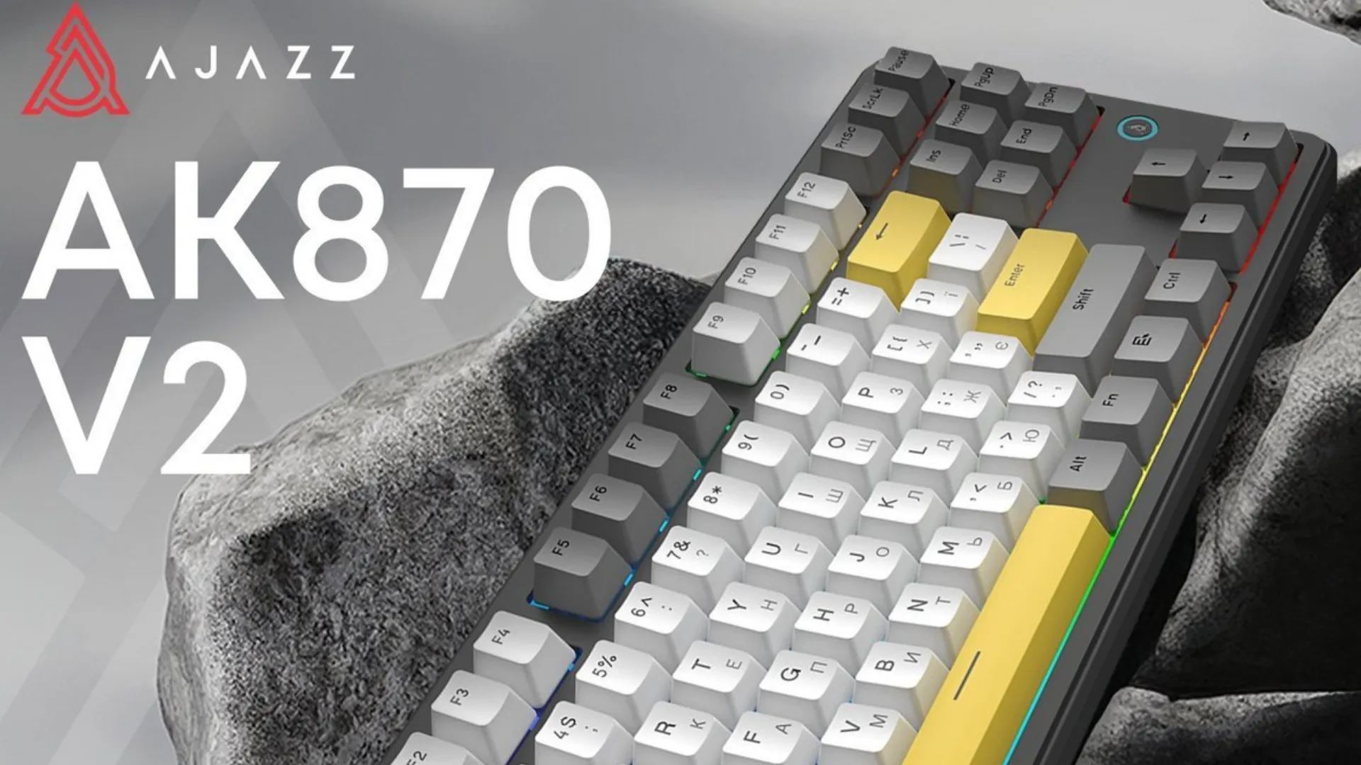 Клавіатура Ajazz AK870 V2 Flying Fish Switches (White) (UA)