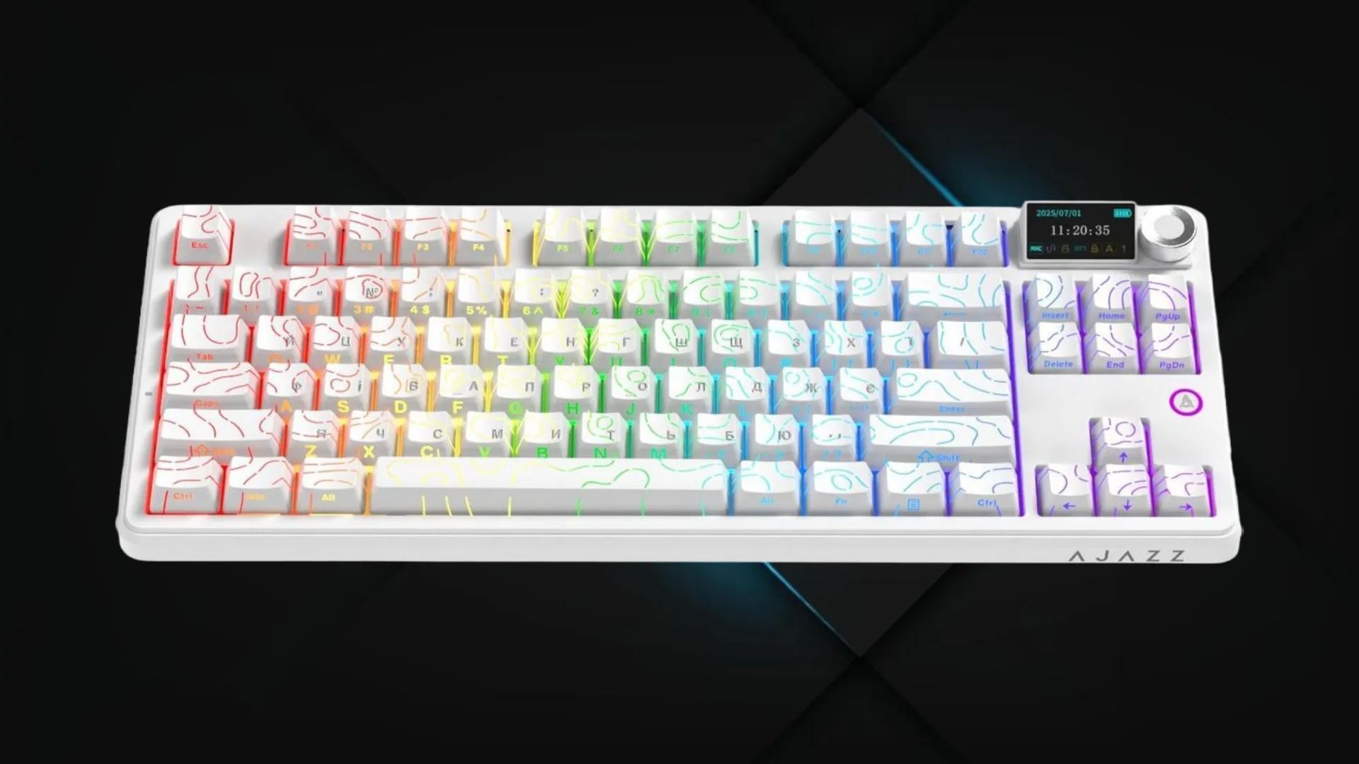 Клавиатура Ajazz AK870 V2 Side Contour (White) (UA)