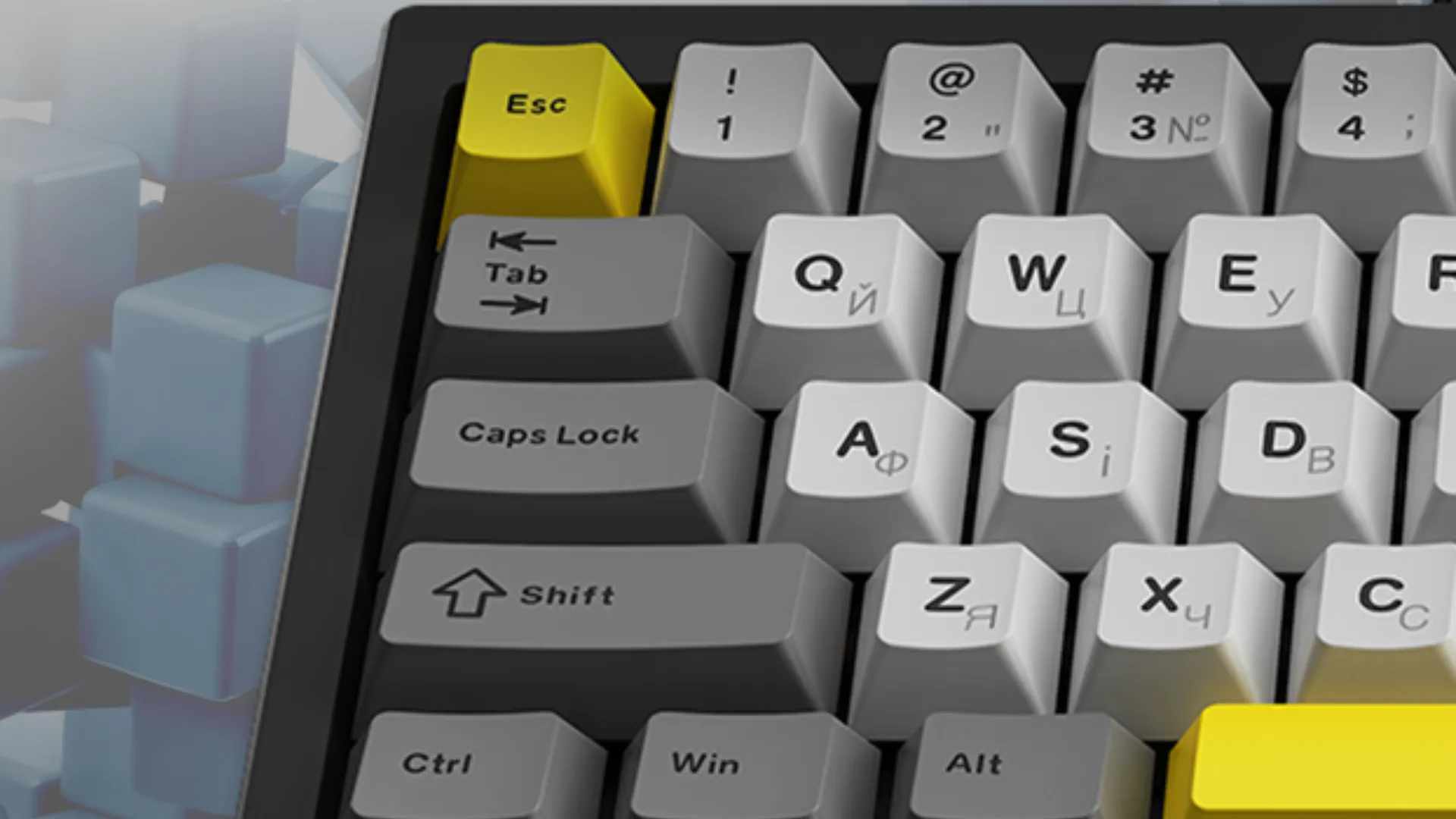 Клавіатура Ajazz AK650 Moon Yellow switches (Gray/White/Yellow) (UA)