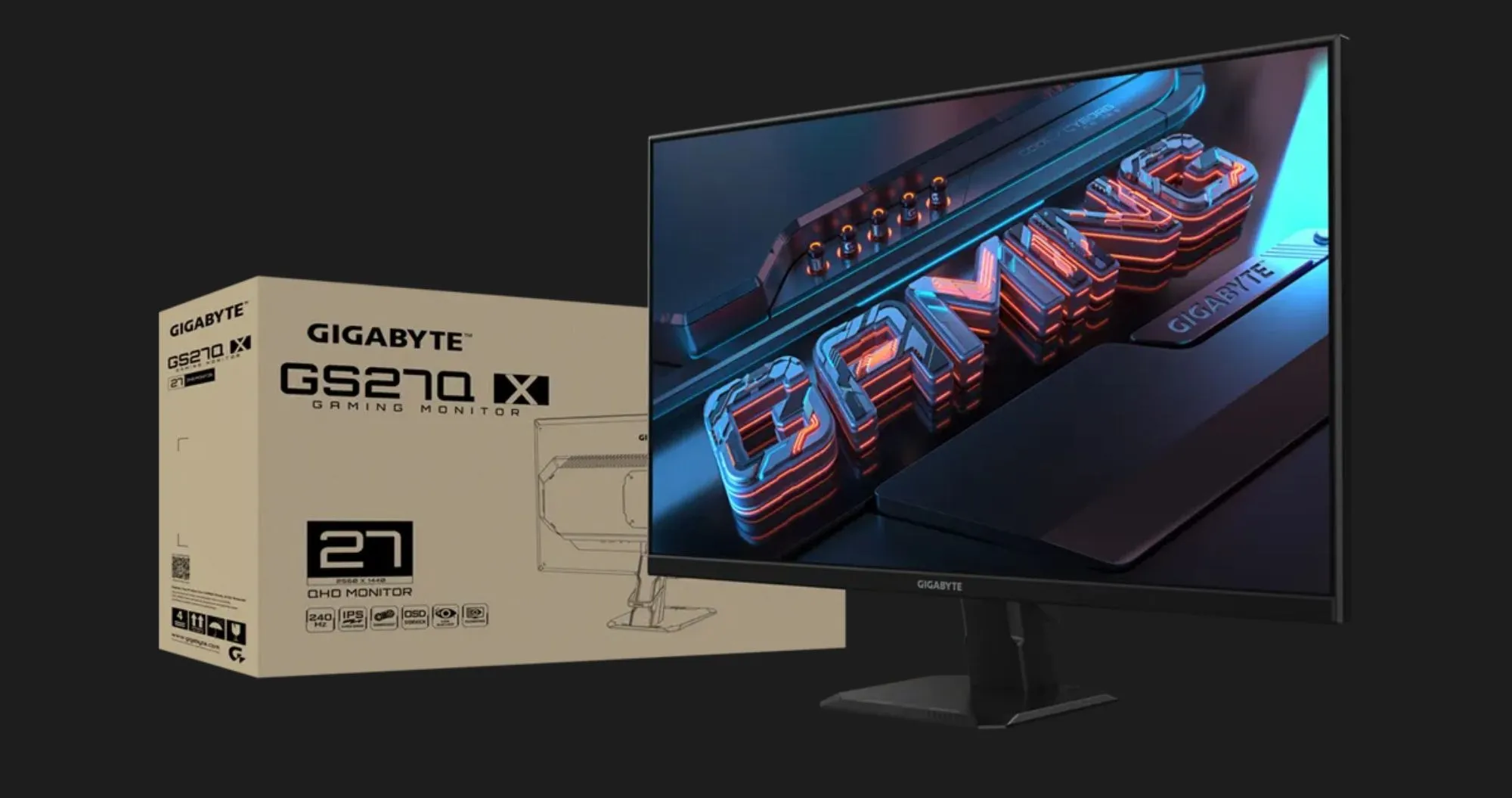 Ігровий монiтор GIGABYTE 27” IPS 250Hz GS27Q X (UA)