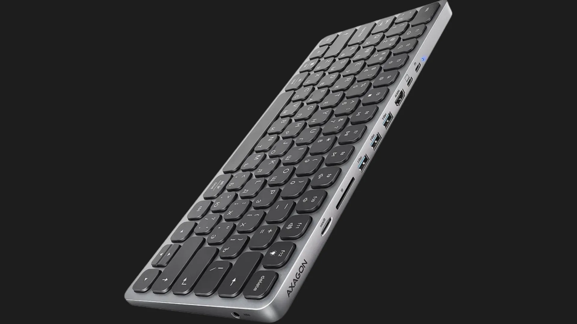 Клавиатура AXAGON HMC-KB 9 in 1 Layout USB (Silver/Black) (UA)