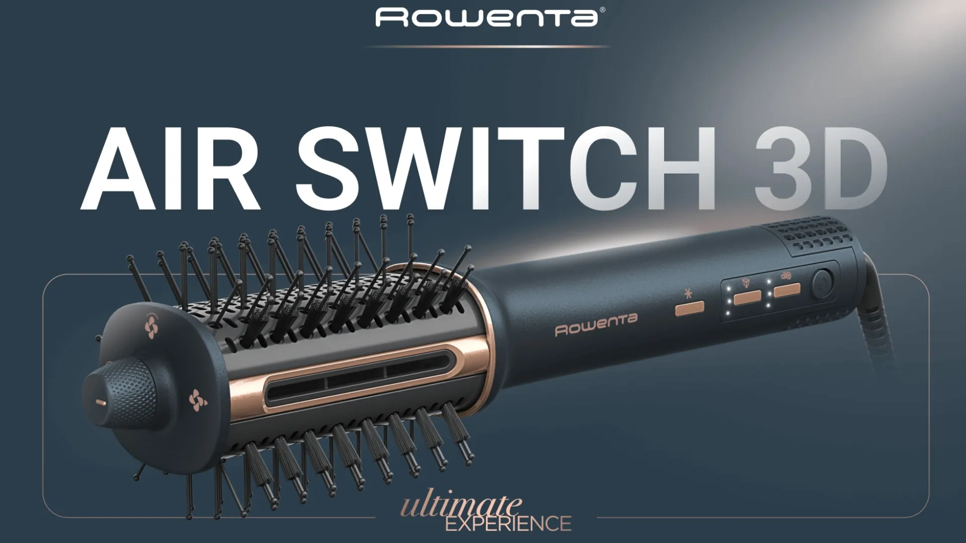 Фен-щетка Rowenta Air Brush 3D (Dark Blue/Gold)