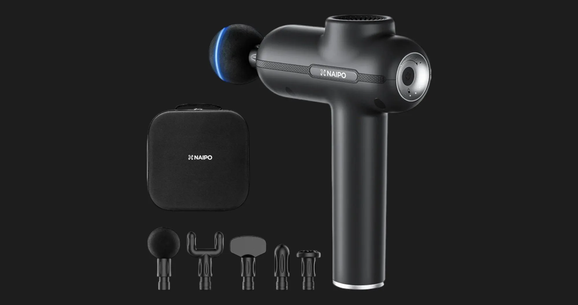 Перкуссионный массажер Naipo (Black) (MGG-2103)