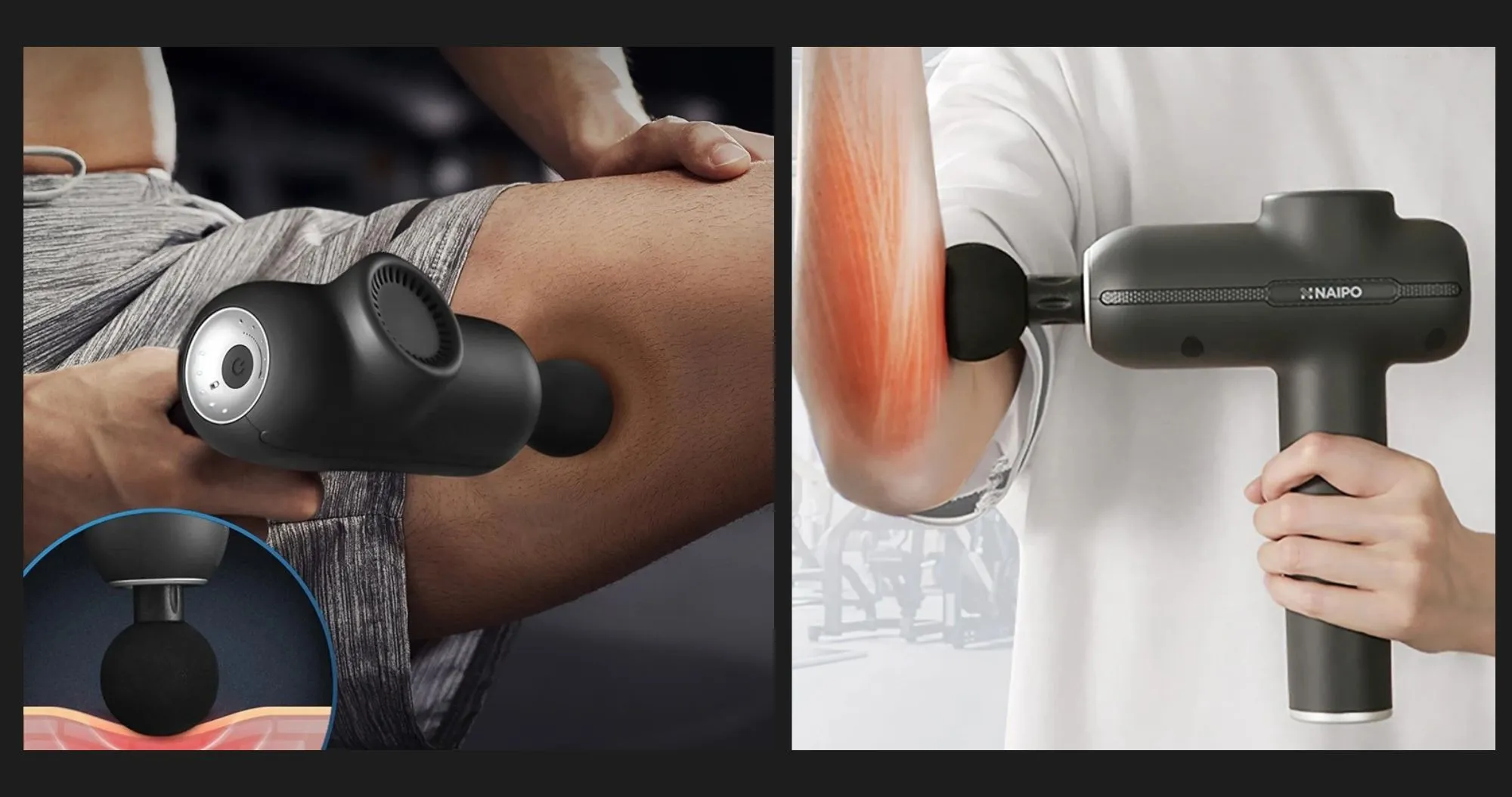 Перкуссионный массажер Naipo (Black) (MGG-2103)