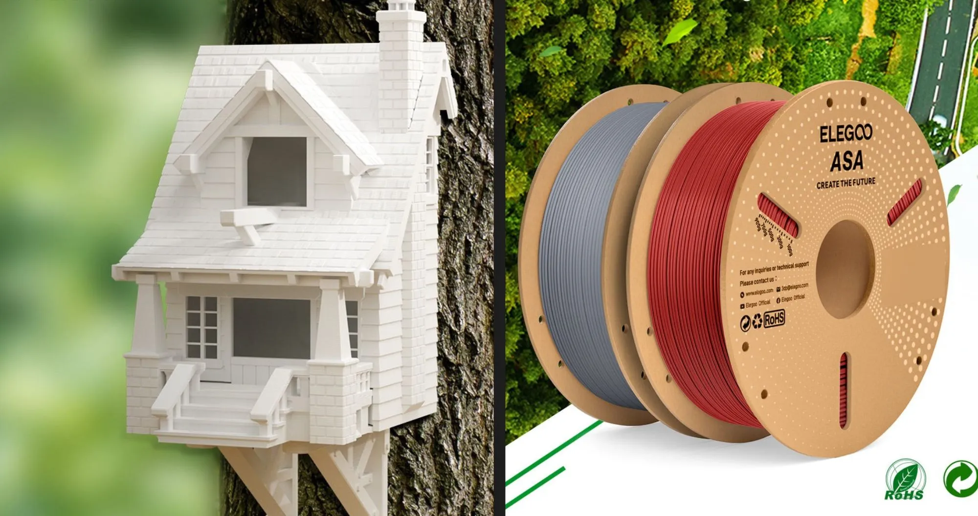 Пластик (Filament) ELEGOO ASA 1кг 1.75мм Білий (50.203.0709)