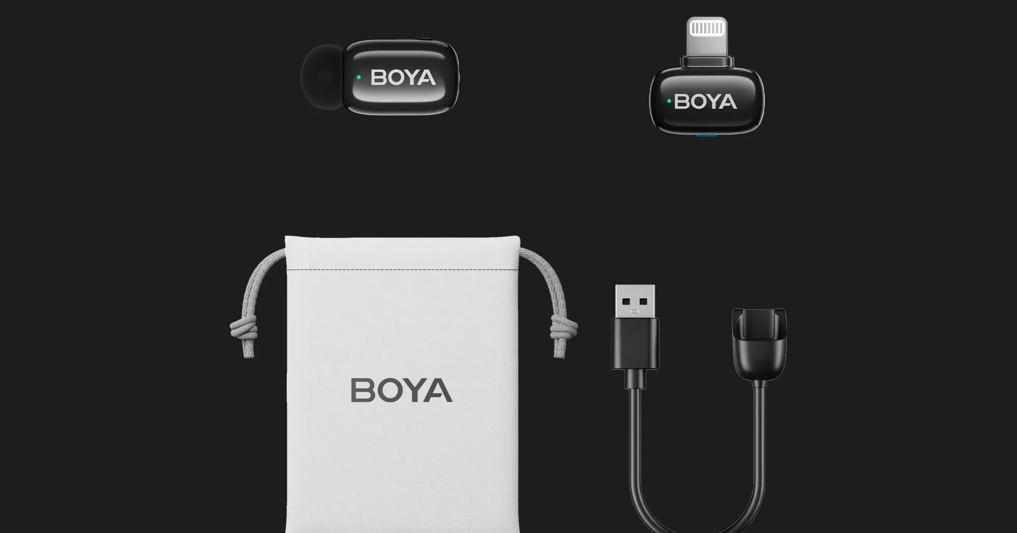 Микрофонная радиосистема BOYA mini-16 Lightning (Black)
