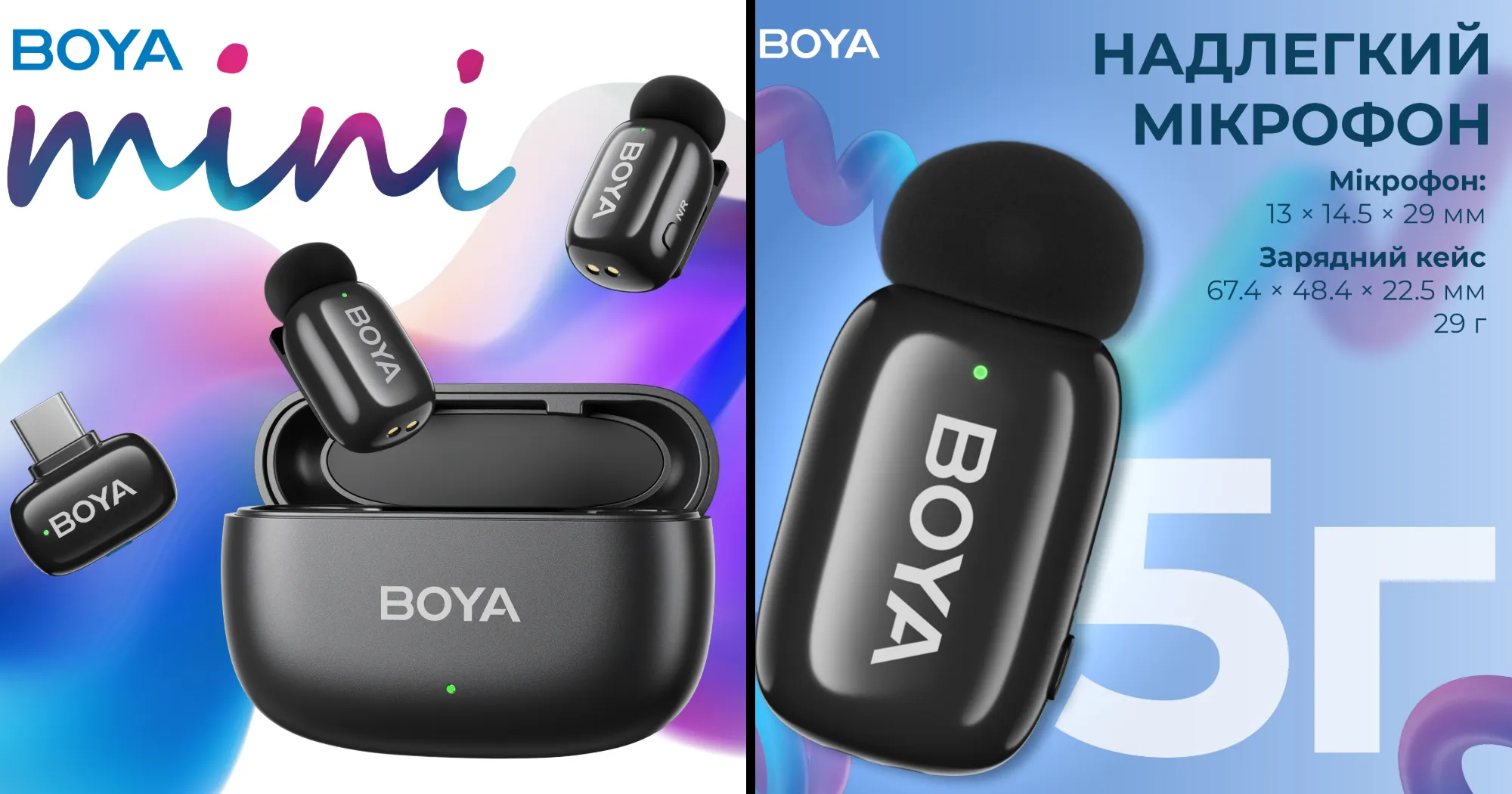 Микрофонная радиосистема BOYA mini-14 Type-C (Black)