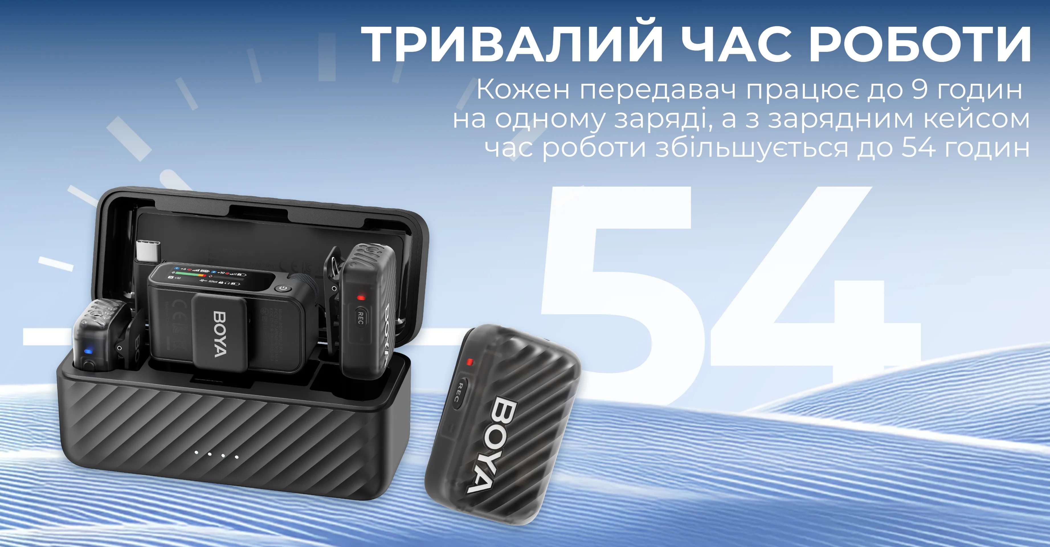 Микрофонная радиосистема BOYA MIC 2-02 Type-C/TRS (Black)