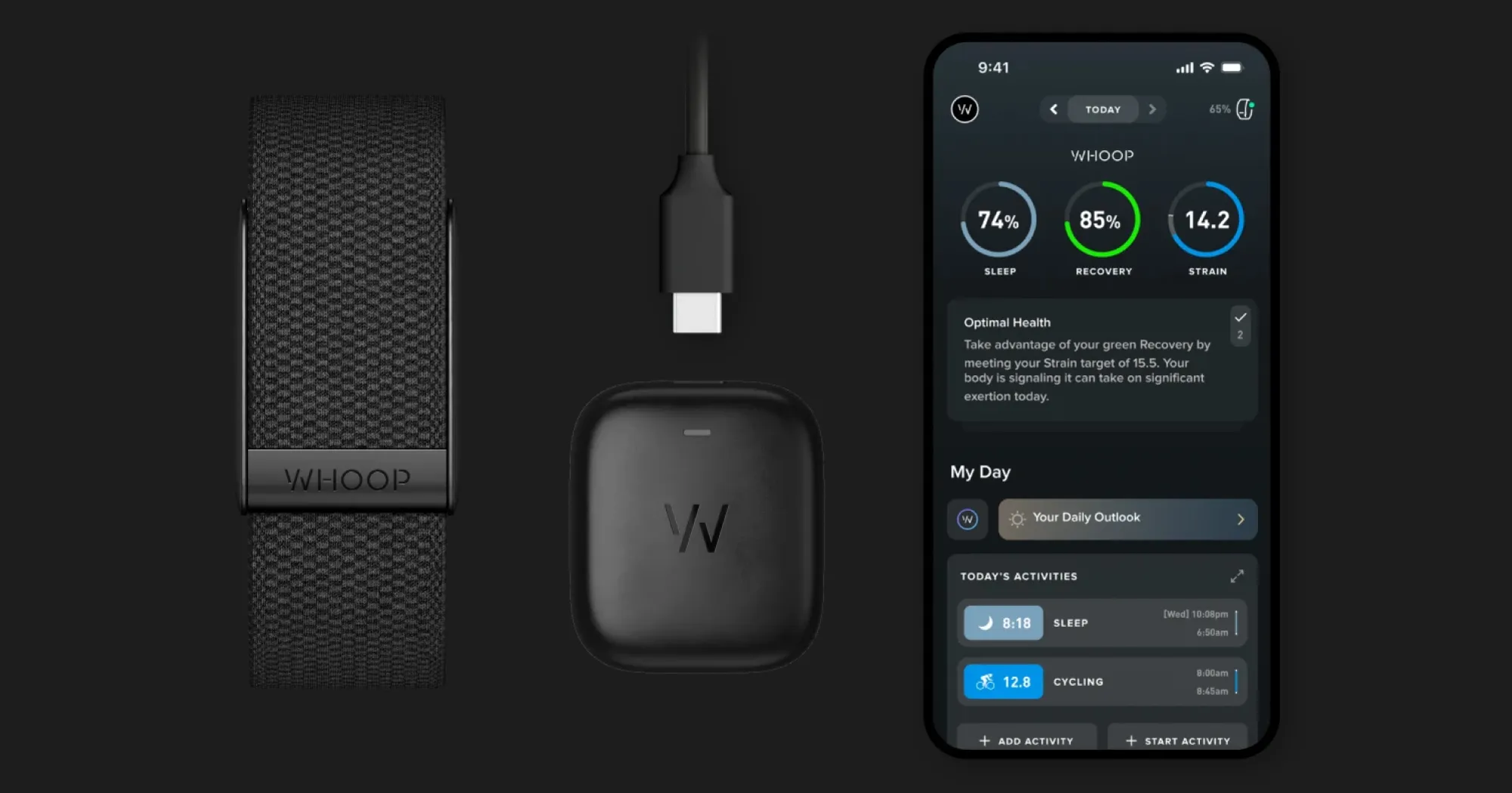 Фітнес-браслет WHOOP 4.0 One Onyx SuperKnit 12-Month Membership (973-003-000) (Ultra)