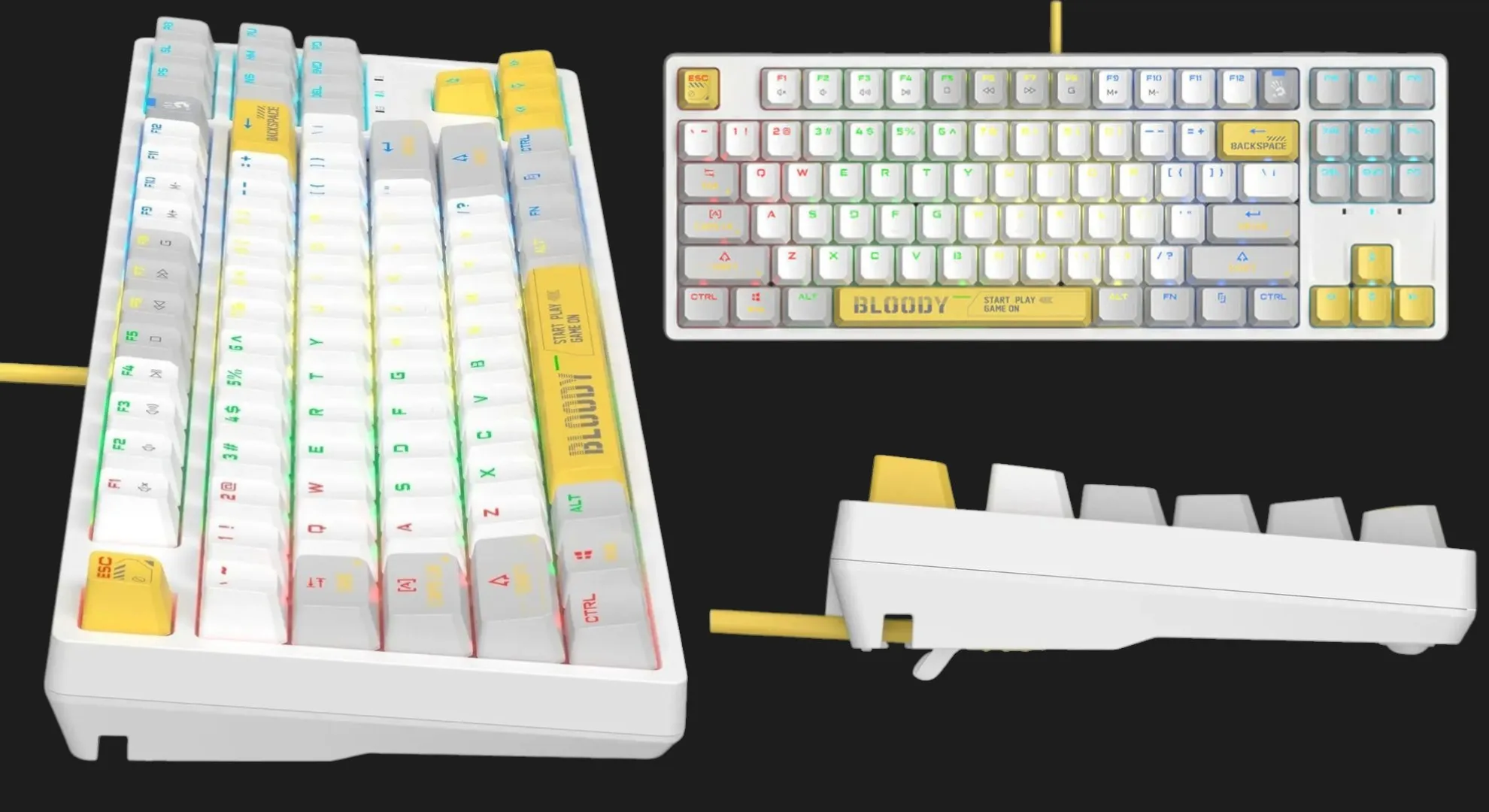 Клавіатура ігрова Bloody S87 (Energy White)