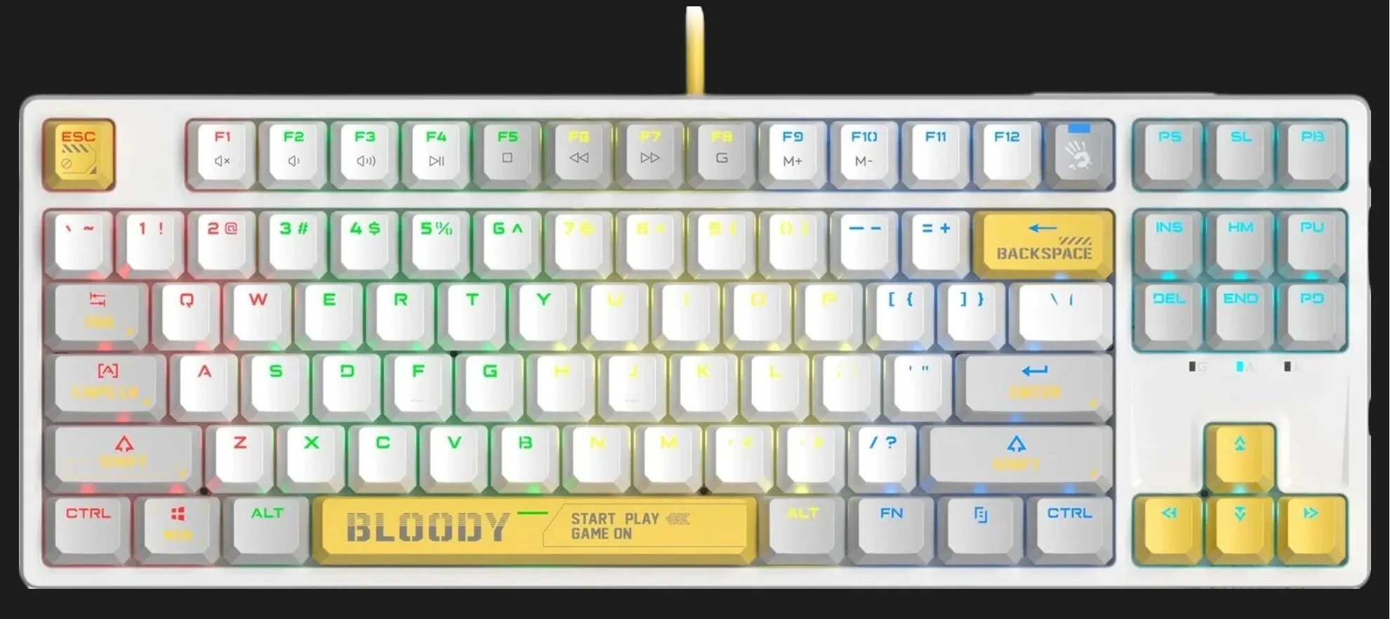 Клавіатура ігрова Bloody S87 (Energy White)