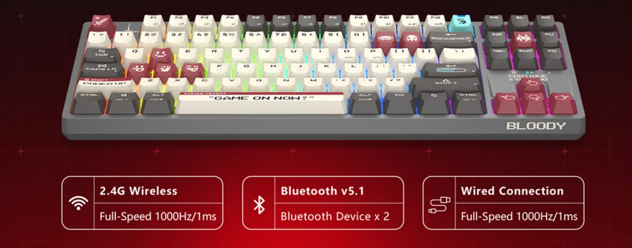 Клавіатура ігрова Bloody WS98 (Pixels Red)