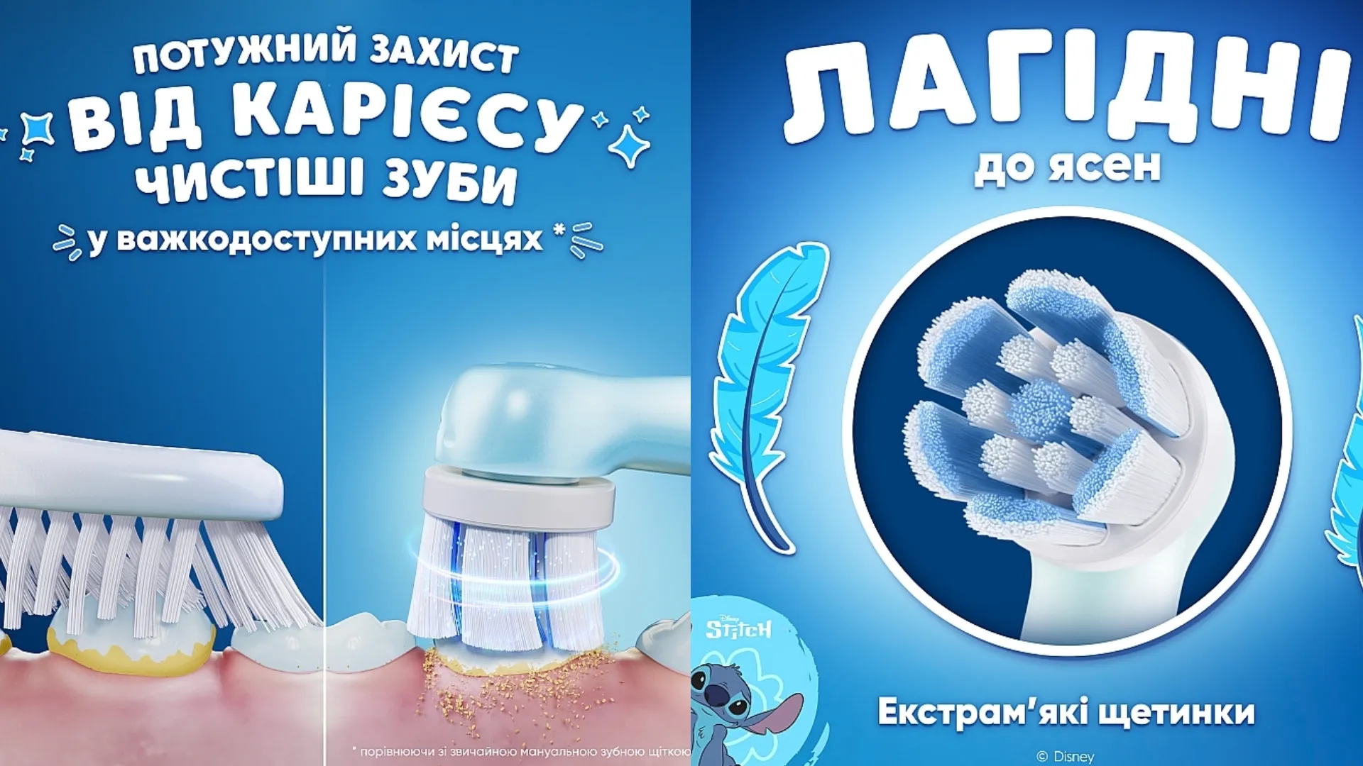 Насадка для зубной щетки Braun Oral-B Kids Stitch (Blue)