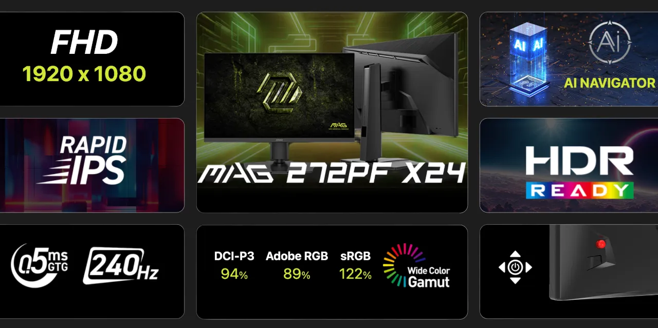 Монітор MSI 27" MAG 272PF X24 IPS 240Hz (UA)