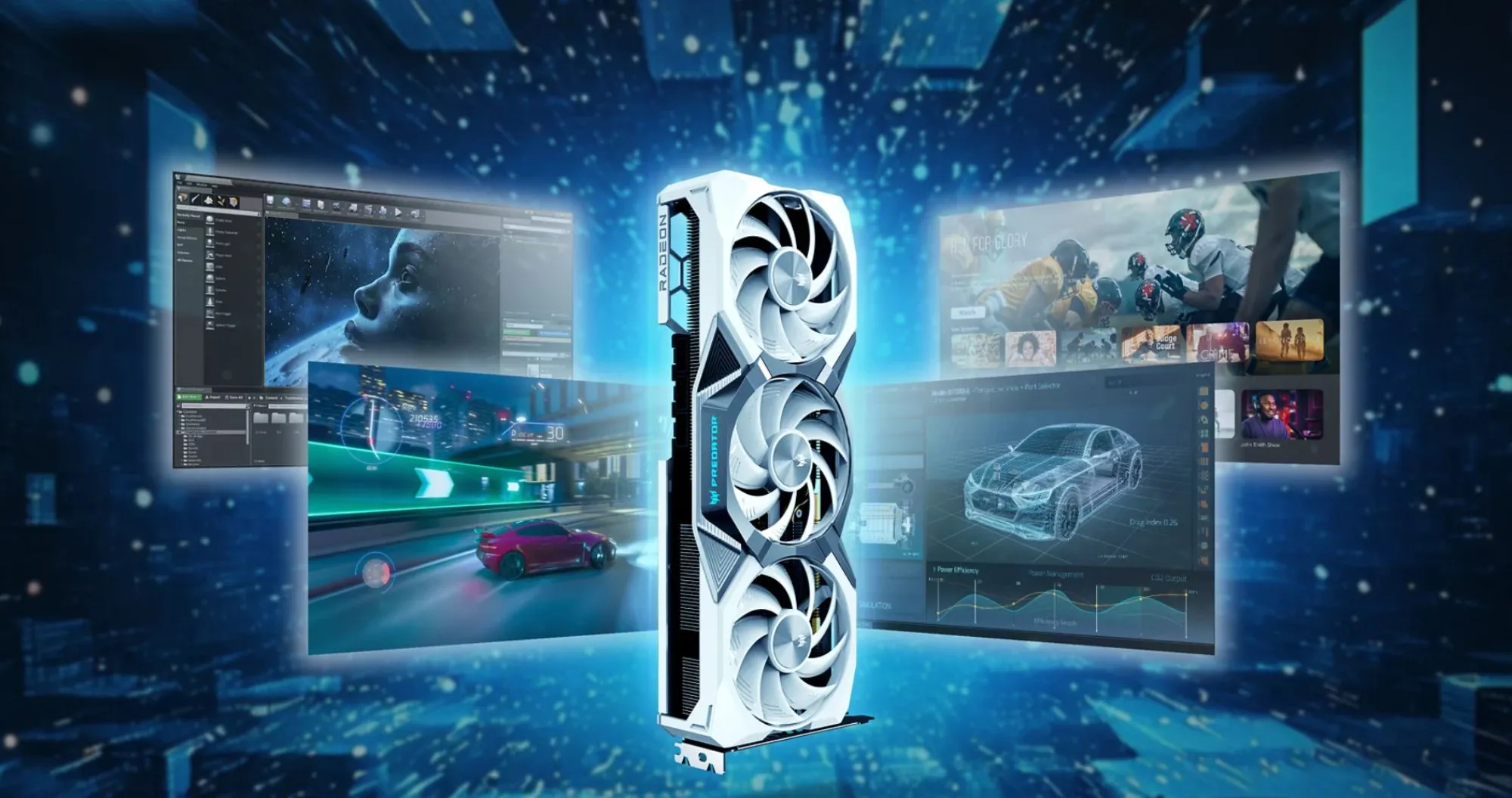 Видеокарта Acer Radeon RX 9070 XT White 16GB (DP.Z4FWW.P02)
