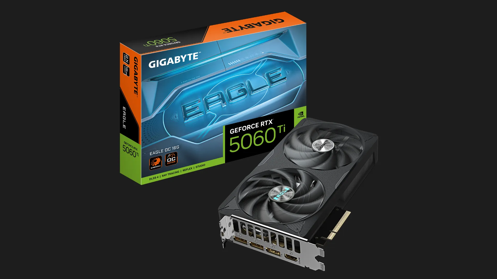 Видеокарта GIGABYTE GeForce RTX 5060 Ti EAGLE OC 16GB (GV-N506TEAGLE OC-16GD)