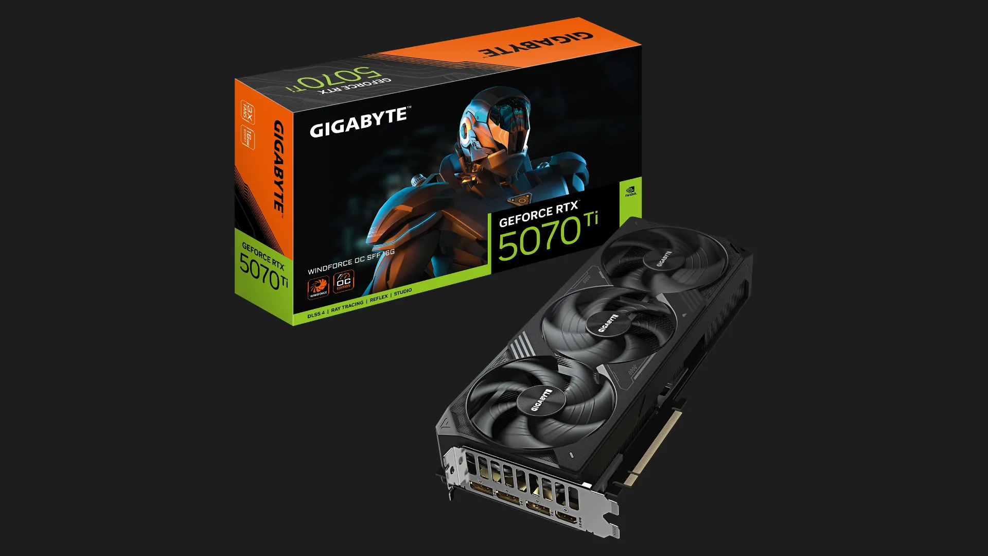 Видеокарта GIGABYTE GeForce RTX 5070 Ti WINDFORCE SFF 16GB (GV-N507TWF3-16GD)