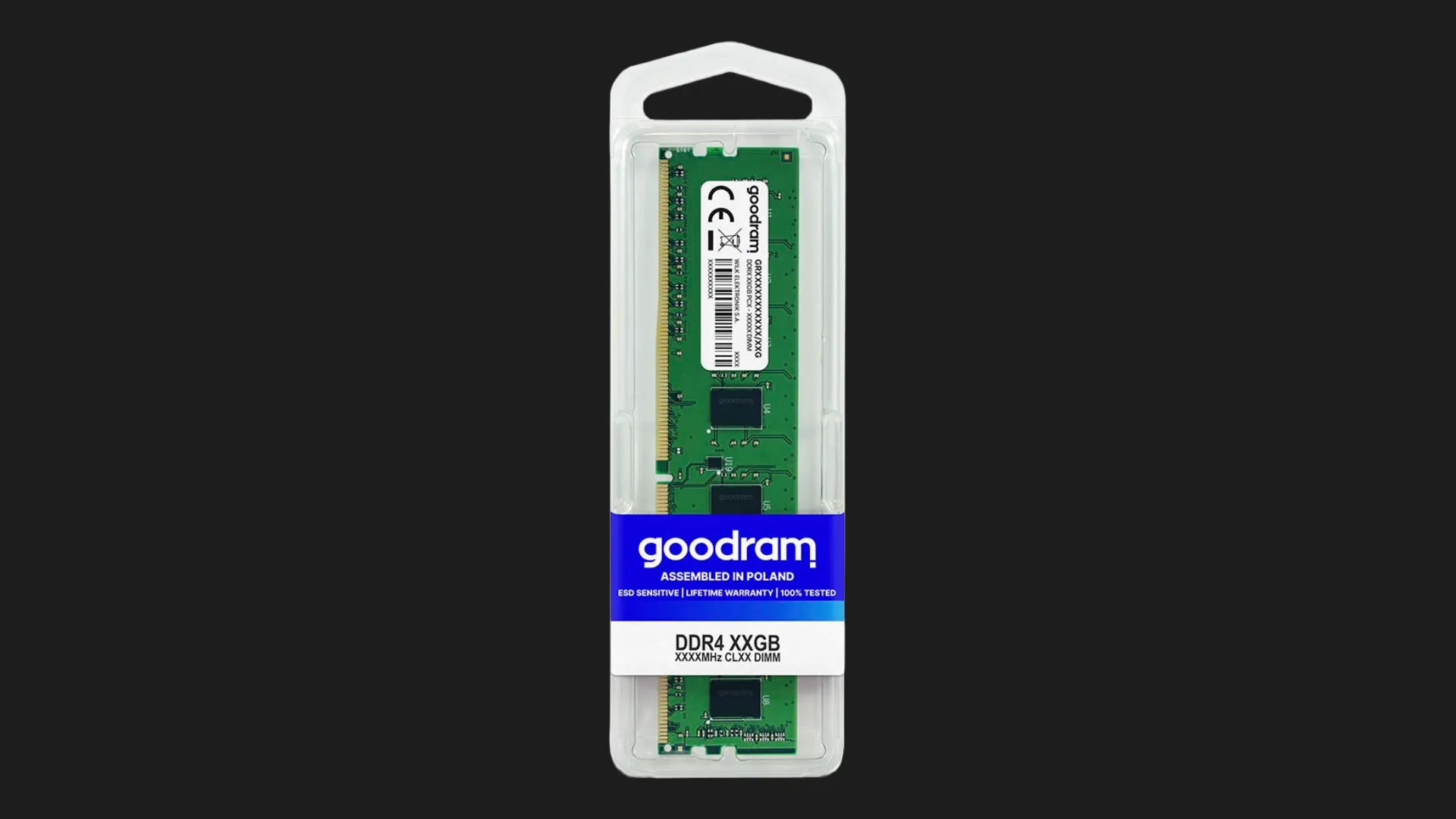 Оперативна памʼять Goodram DDR4 16GB 1x16GB 3200MHz (GR3200D464L22/16G)