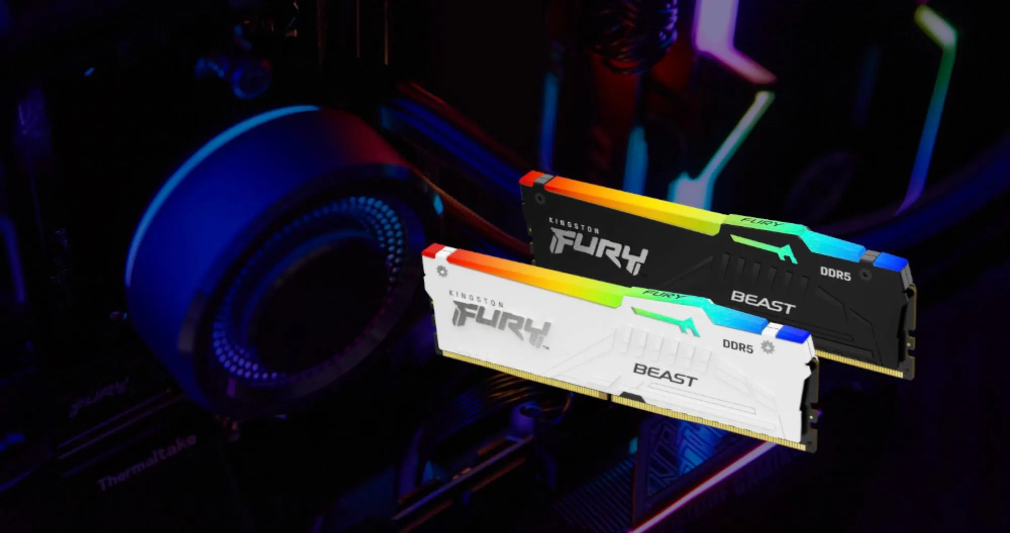 Оперативная память Kingston Fury Beast RGB DDR5 32GB 2x16GB 6400MHz (KF564C32BWEAK2-32)