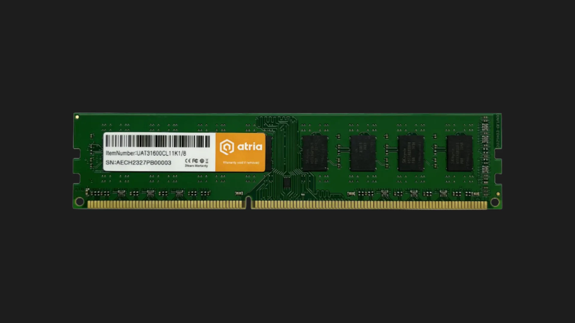 Оперативная память ATRIA DDR3 8GB 1x8GB 1600MHz (UAT31600CL11K1/8)