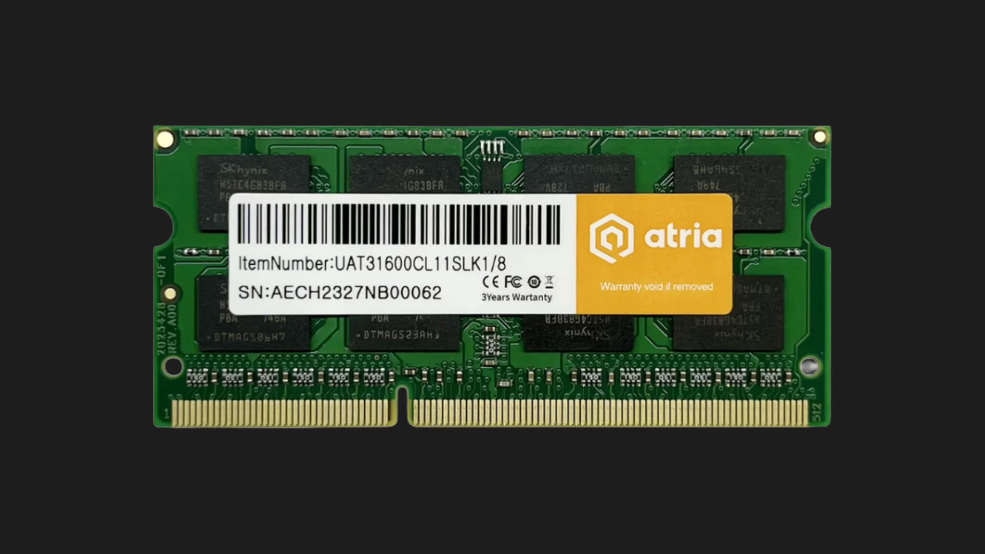 Оперативная память ATRIA DDR3 8GB 1x8GB 1600MHz (UAT31600CL11SLK1/8)