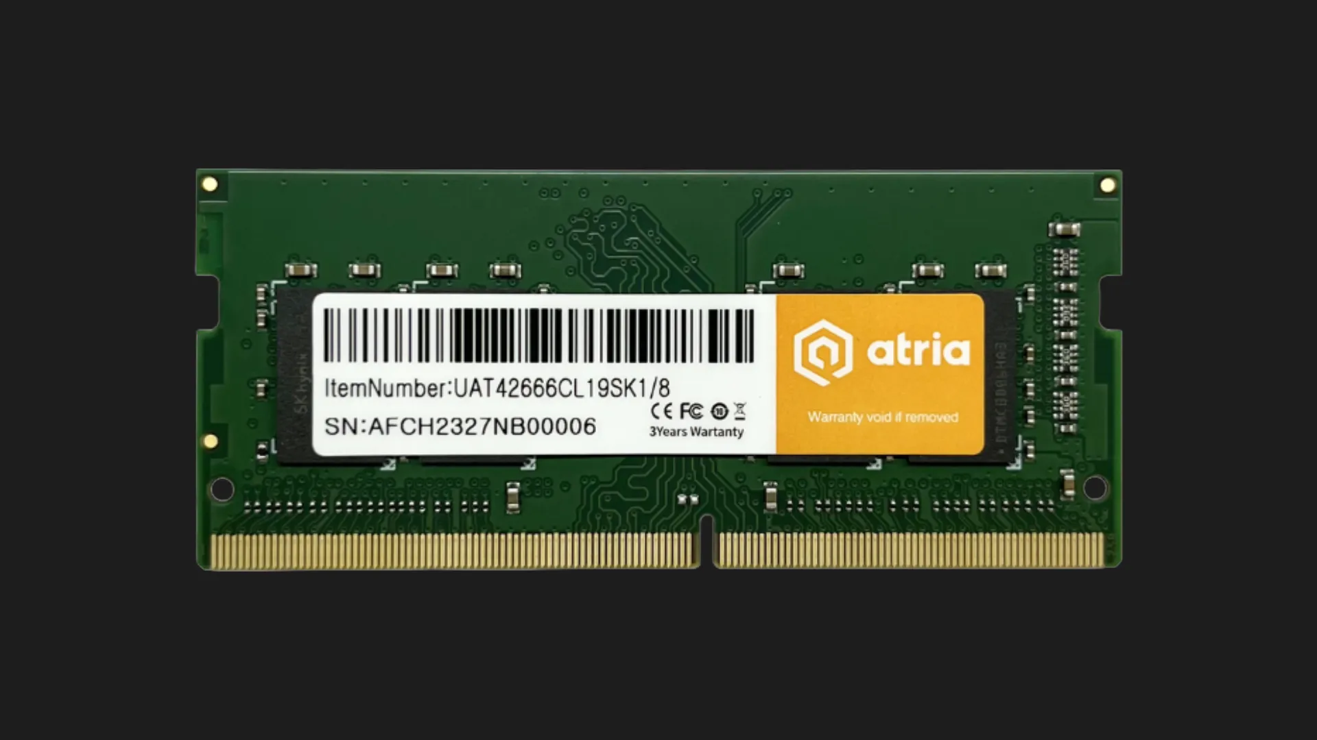 Оперативная память ATRIA DDR4 8GB 1x8GB 2666MHz (UAT42666CL19SK1/8)