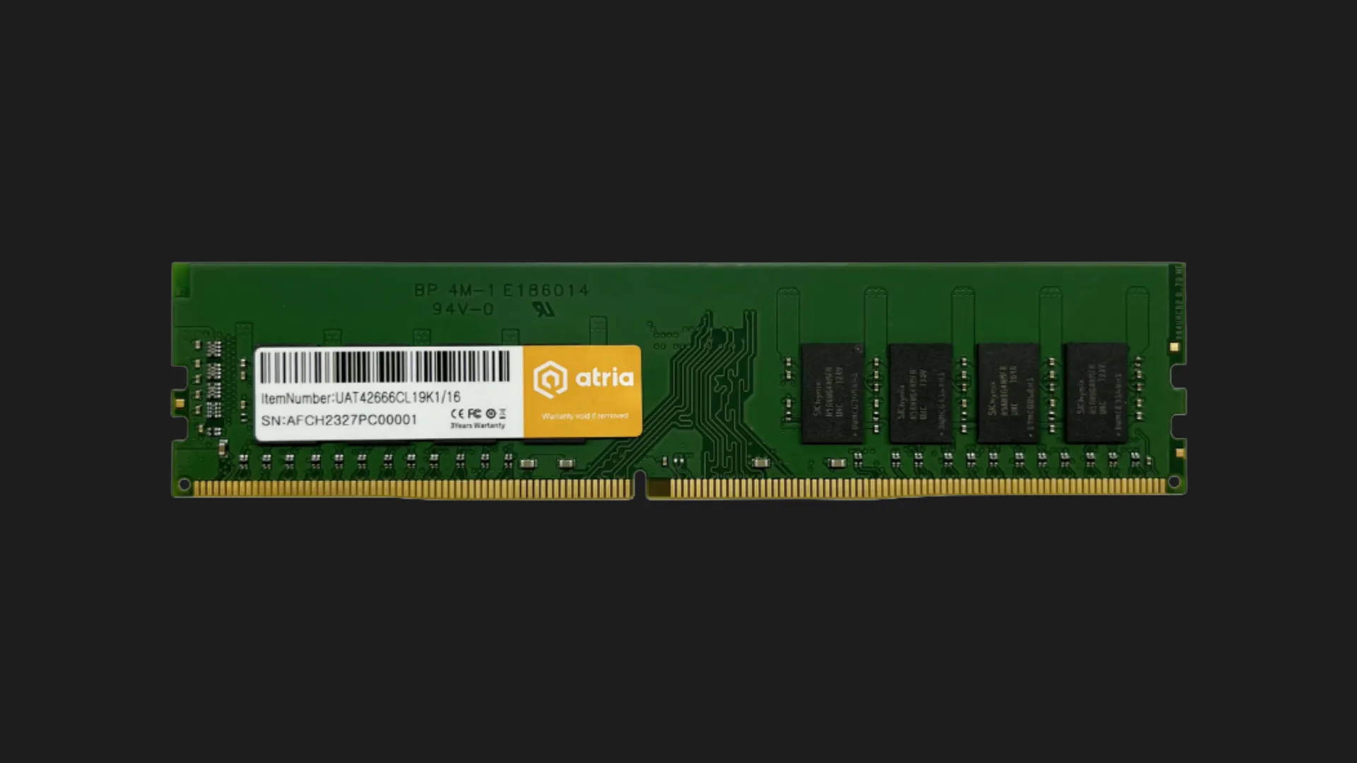 Оперативна памʼять ATRIA DDR4 16GB 1x16GB 2666MHz (UAT42666CL19K1/16)