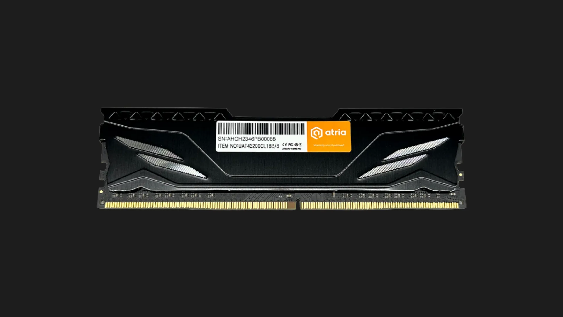 Оперативная память ATRIA Fly Black DDR4 8GB 1x8GB 3200MHz (UAT43200CL18B/8)