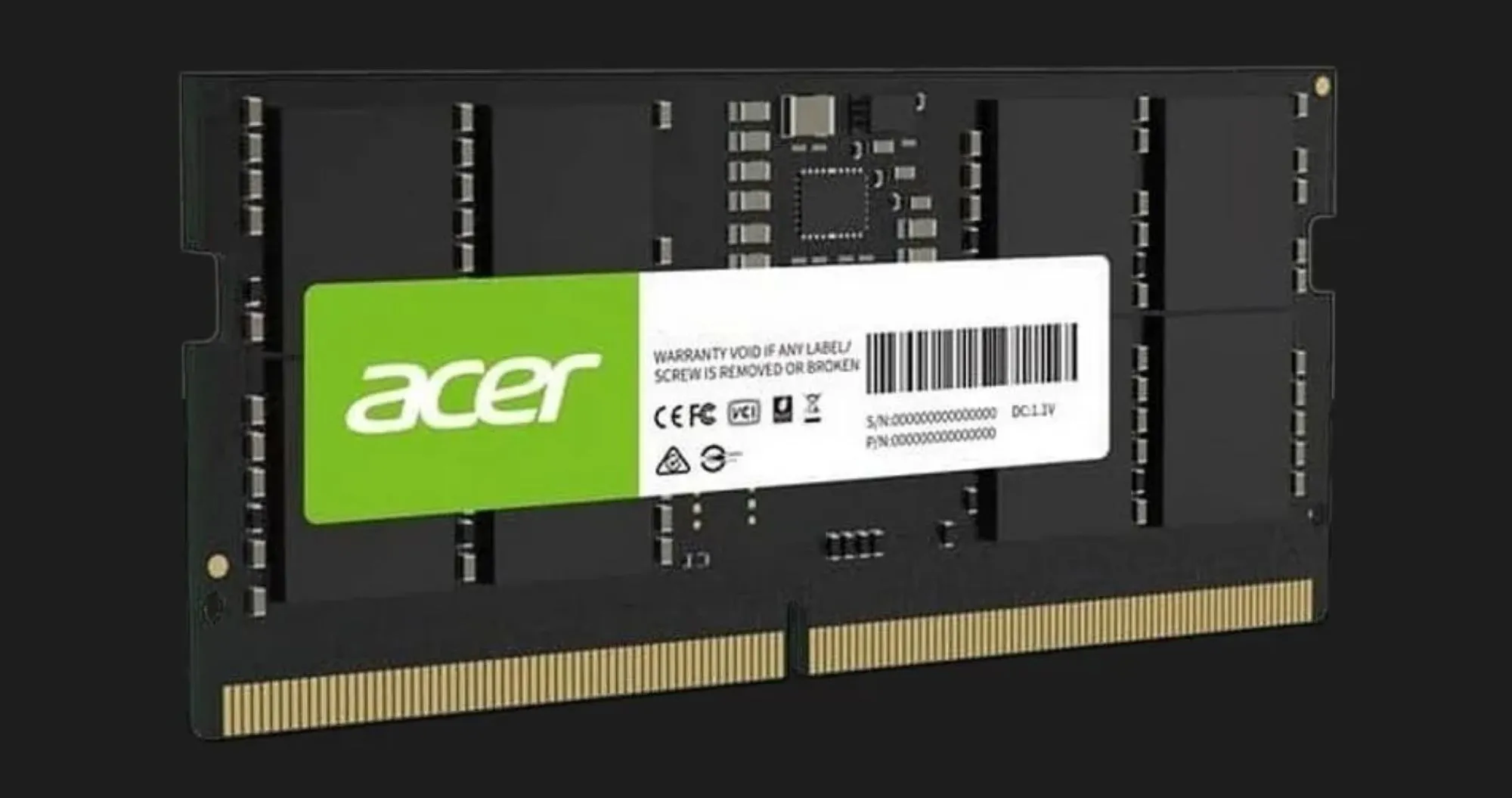 Оперативна памʼять Acer SO-DIMM  SD200 DDR5 32GB 1x32GB 5600MHz (BL.9BWWA.419)