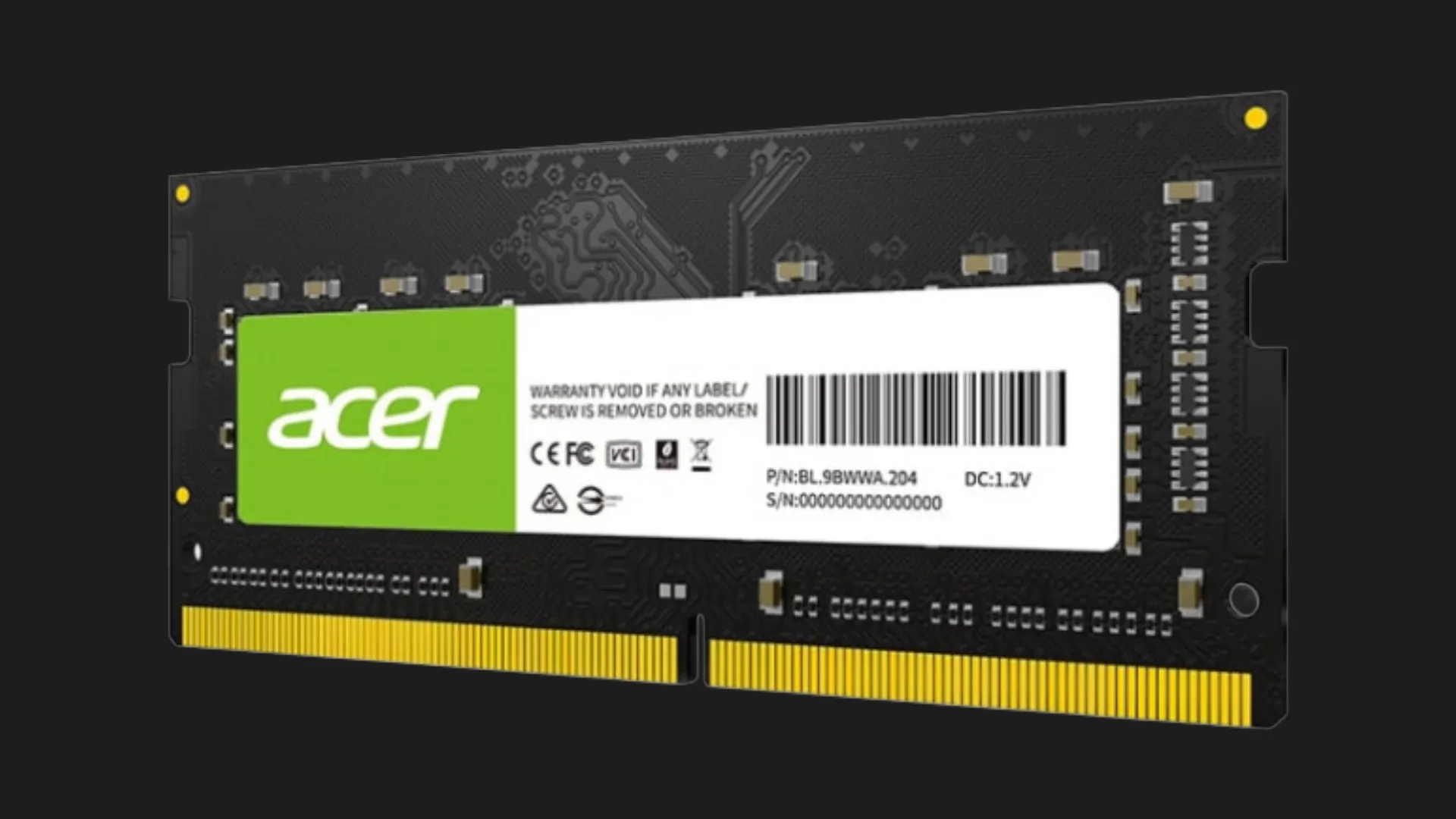 Оперативна памʼять Acer SO-DIMM DDR4 8GB 1x8GB 3200MHz (BL.9BWWA.206)