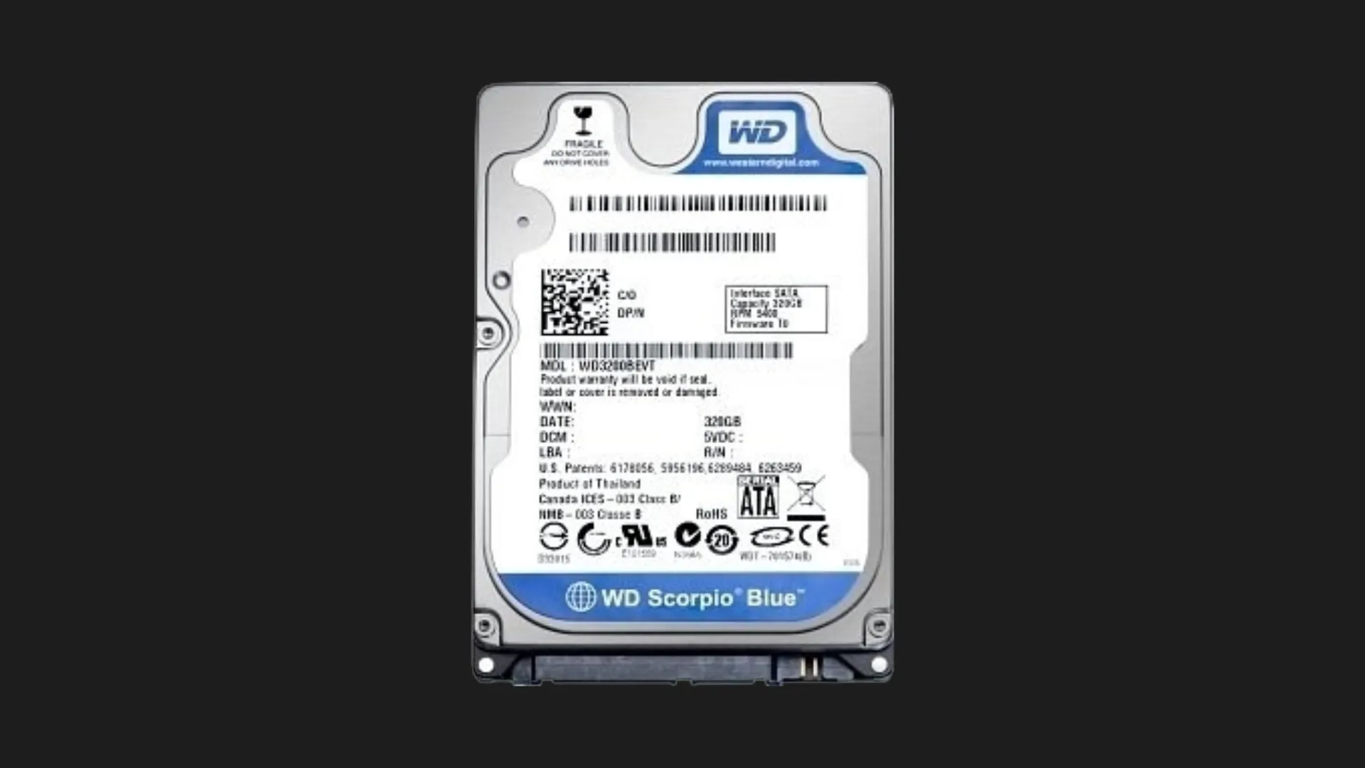 Жорсткий диск Western Digital Caviar Blue 320GB 2.5" 8MB 5400rpm (WD3200LPVX)