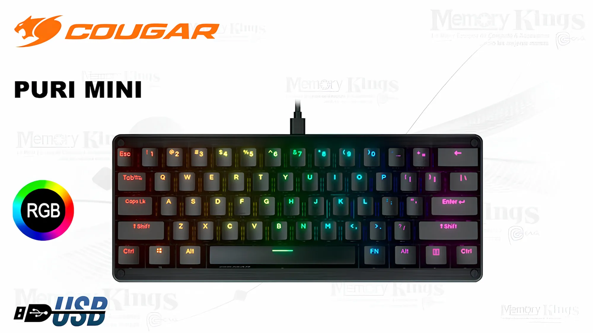 Ігрова клавіатура Cougar Puri Mini RGB (Black)  (UA)
