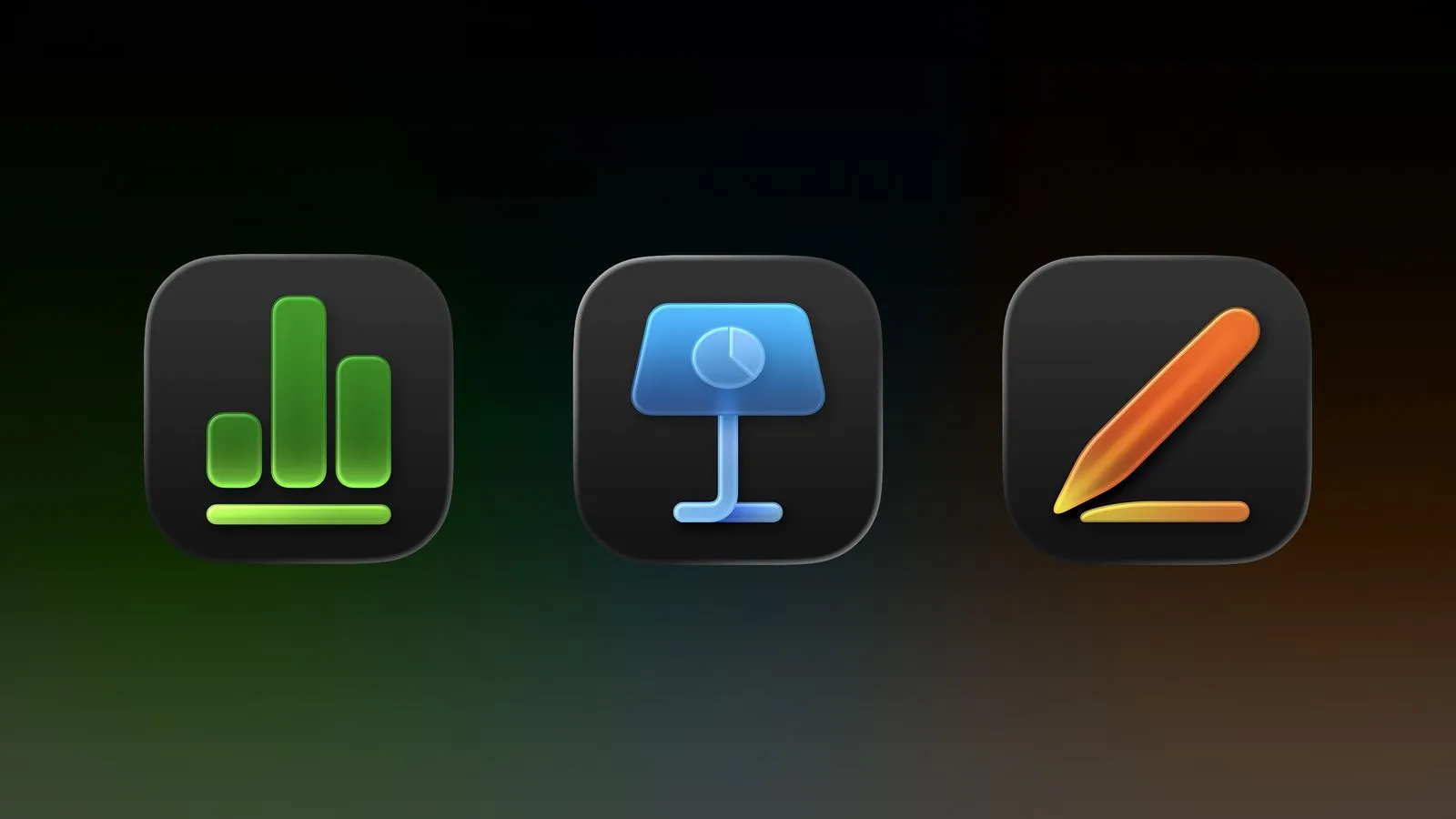 Pages, Keynote та Numbers