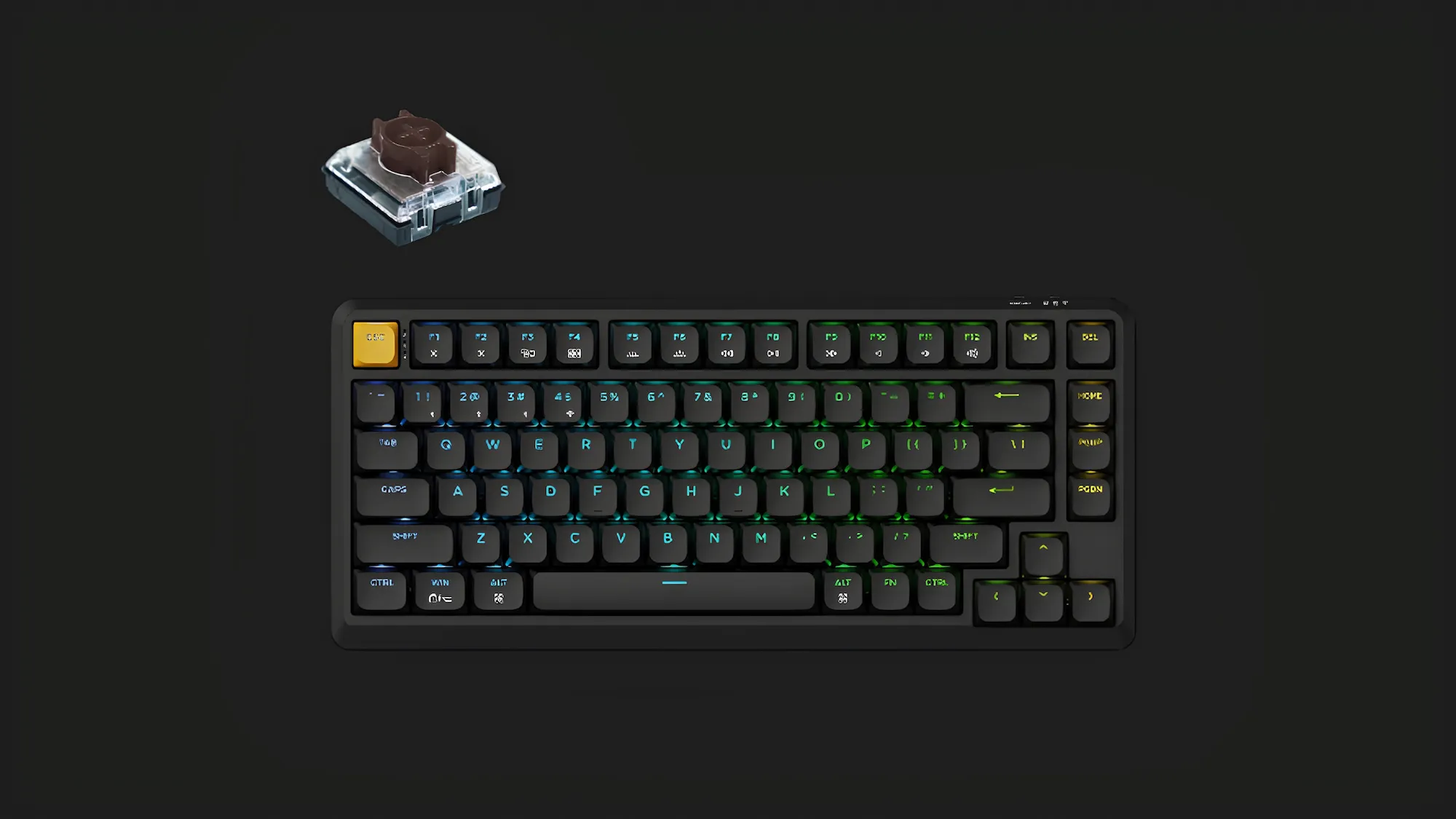 Игровая клавиатура Keychron J1 82 Key RGB K Pro Banana (Black) (J1-H4-UA)