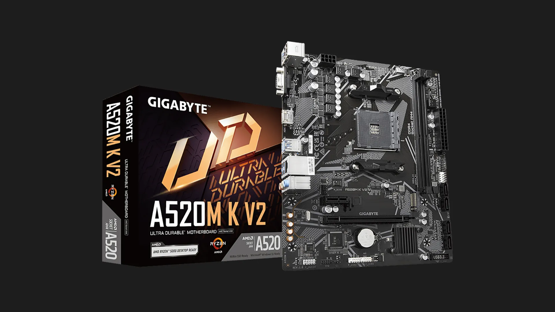 Материнская плата GIGABYTE A520M K V2 1.1 (sAM4) (A520M K V2 1.1)