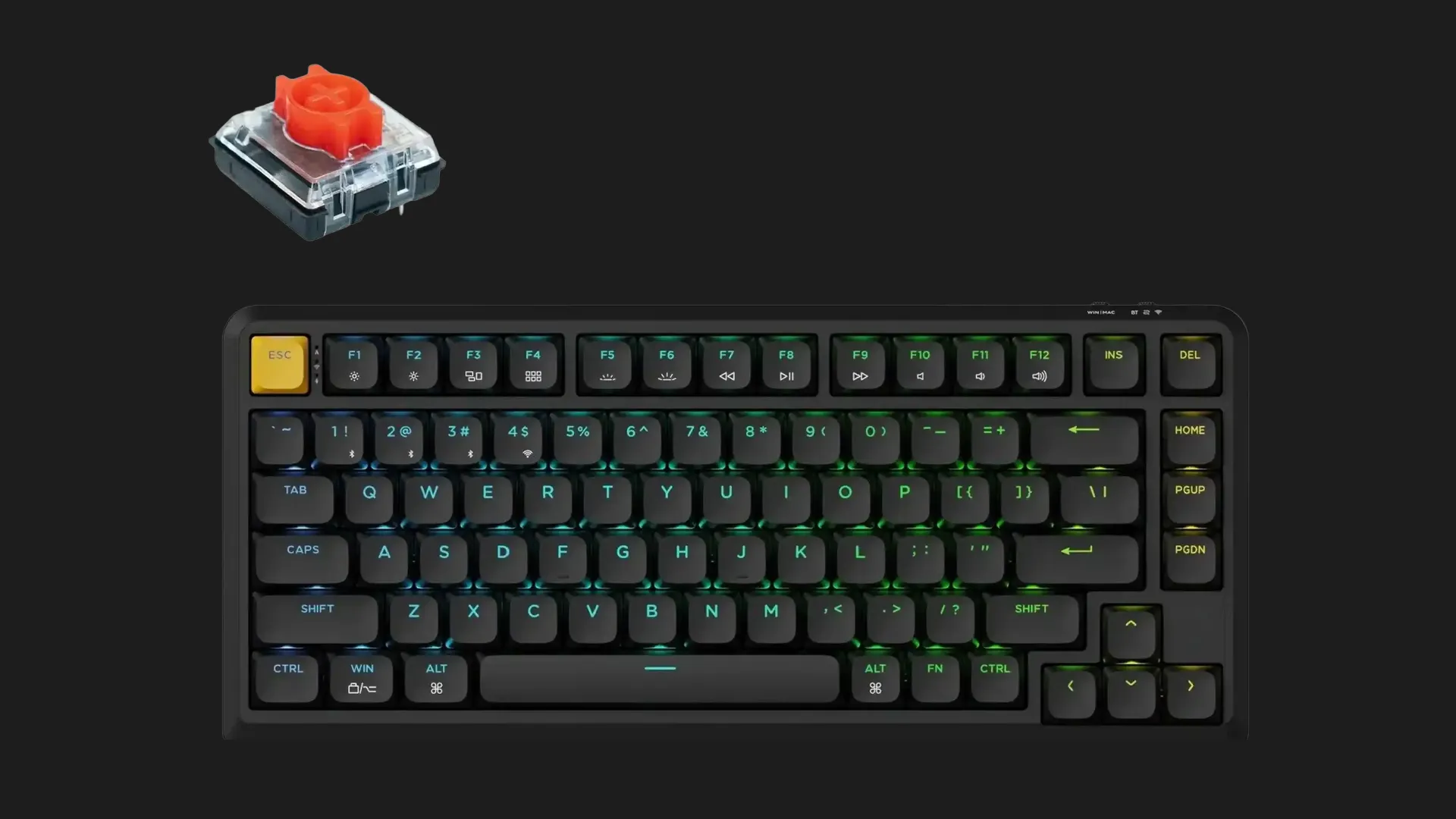 Ігрова клавіатура Keychron J1 82 Key RGB K pro Red (Black) (J1-H1-UA)