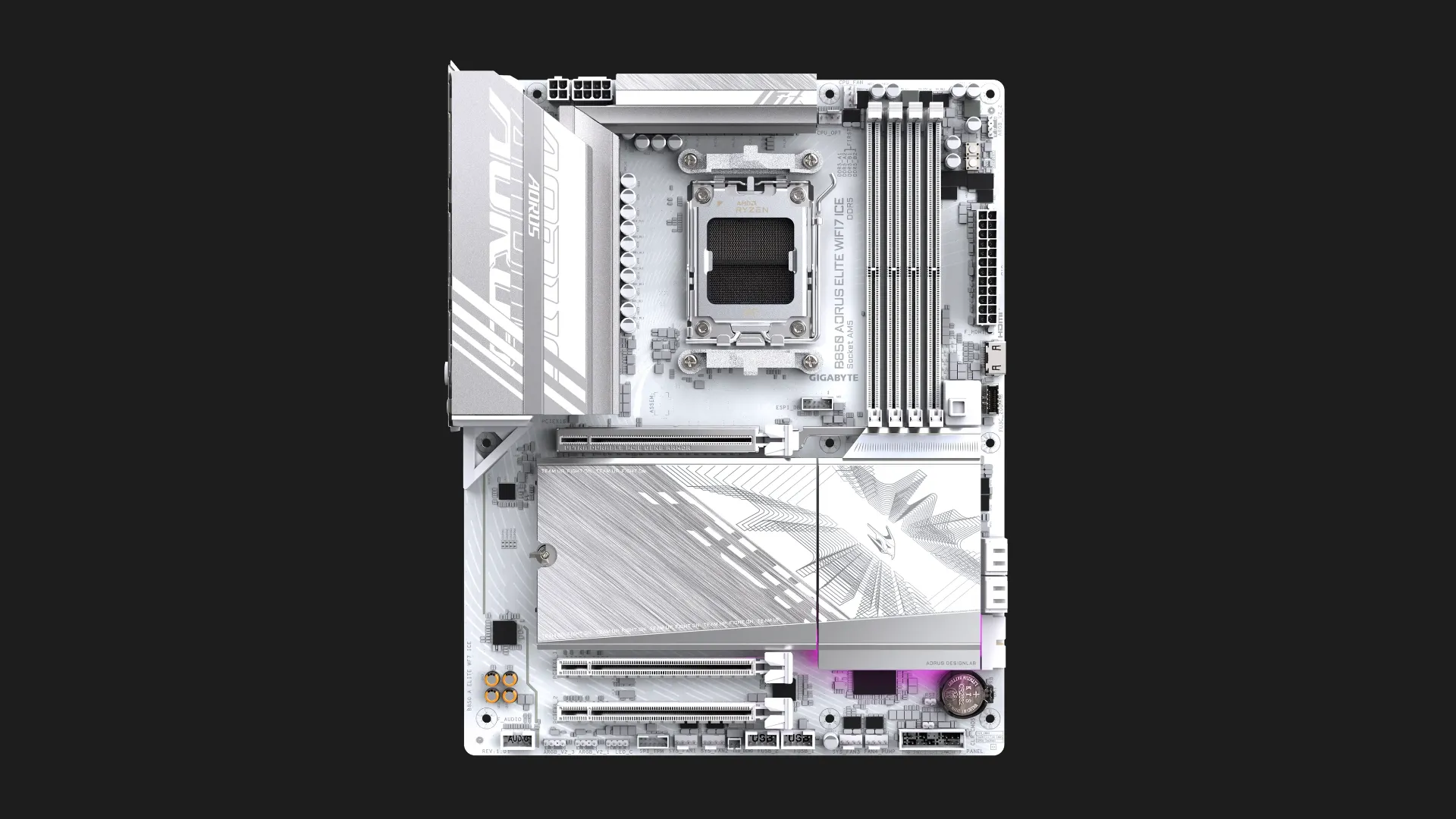 Материнська плата GIGABYTE B850 A ELITE WIFI7 ICE 1.1 (sAM5) (B850 A ELITE WF7 ICE 1.1)