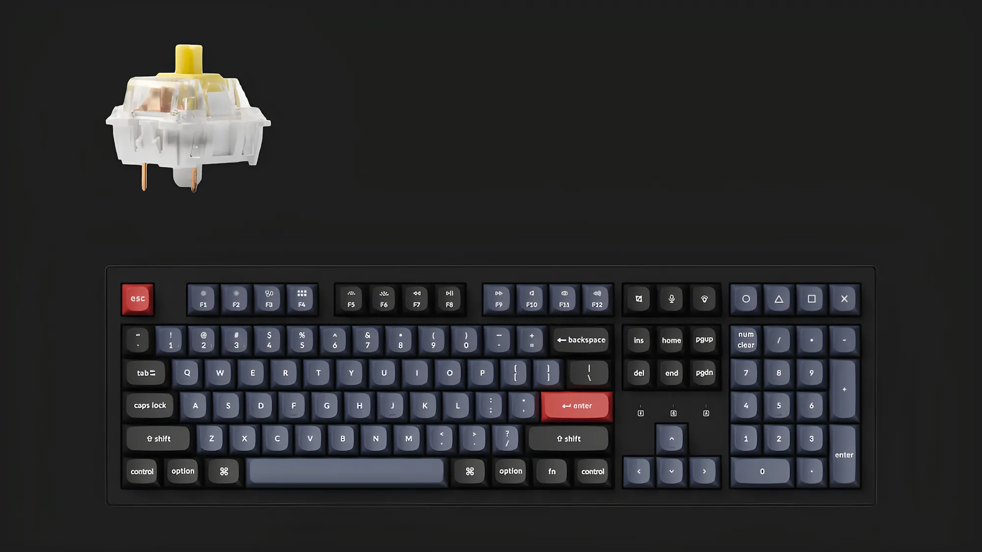 Ігрова клавіатура Keychron K10 Pro 108 Key RGB Hot-Swap K Pro Banana (Black) (K10P-H4-UA)