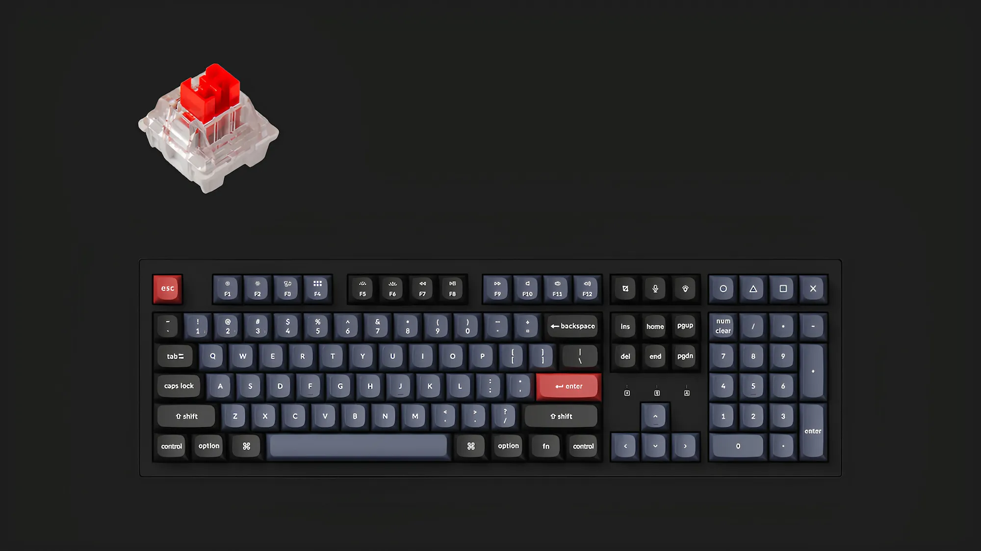 Ігрова клавіатура K10 Pro 108 Key RGB Hot-Swap K Pro Red (Black) (K10P-H1-UA)