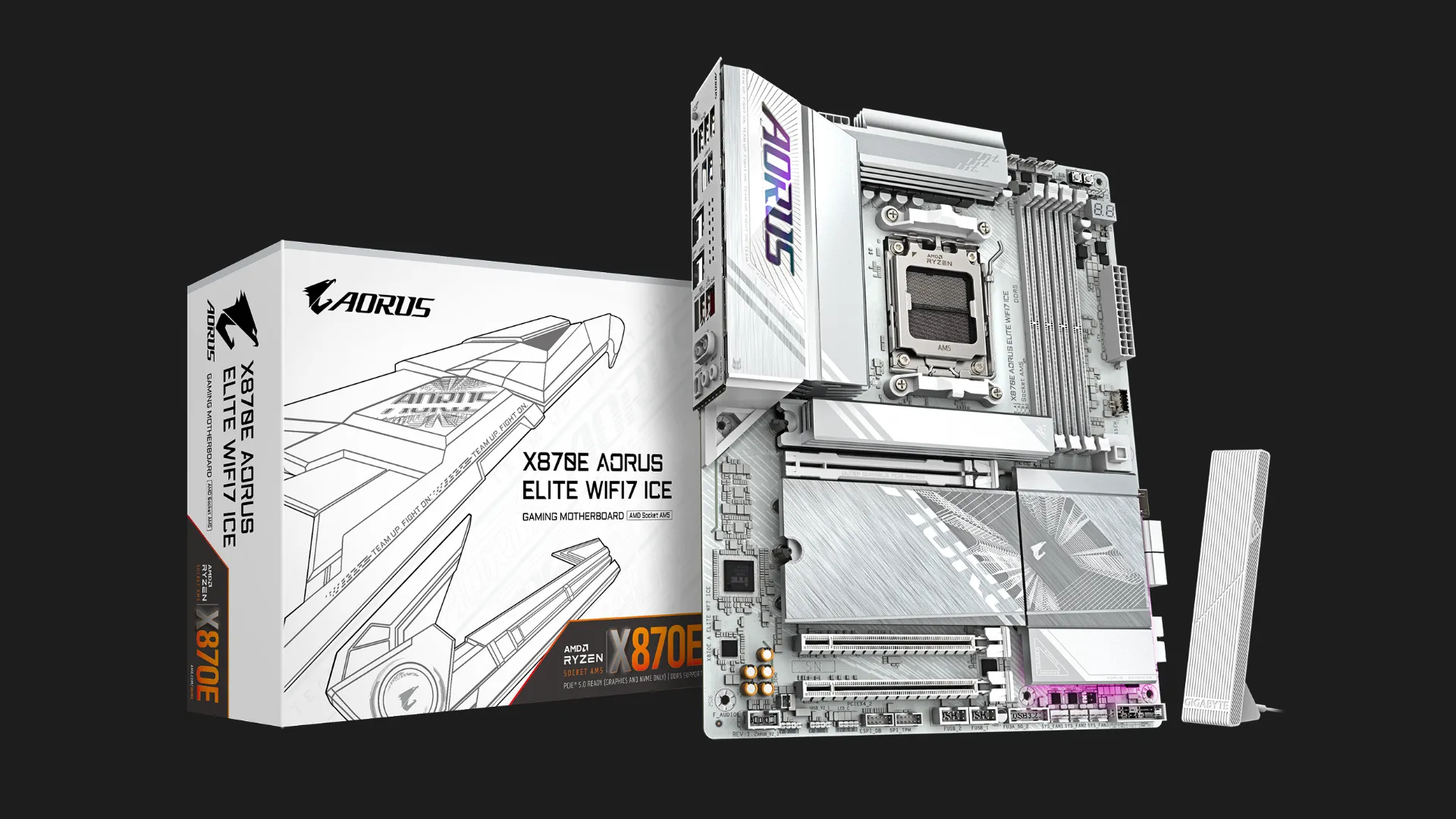 Материнська плата GIGABYTE X870E A ELITE WIFI7 ICE 1.2 (sAM5) (X870E A ELITE WF7 ICE 1.2)