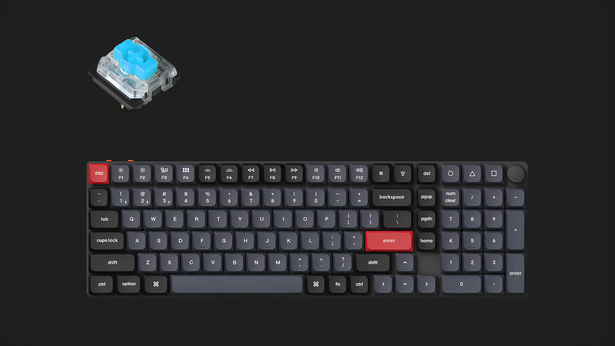 Ігрова клавіатура Keychron K17 Pro 103 Key RGB Hot-swap Gateron MX 2.0 Blue (Black) (K17P-H2-UA)