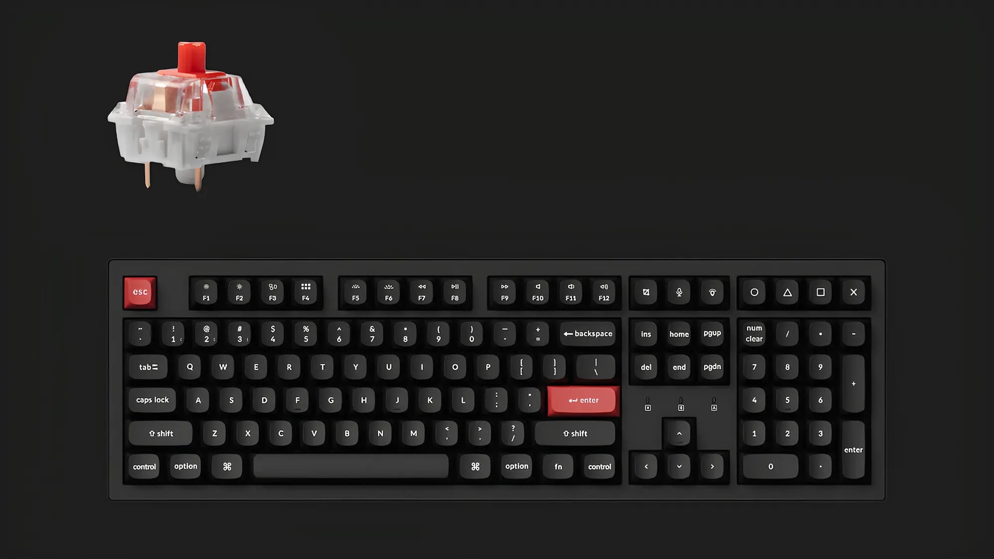 Игровая клавиатура Keychron K10 Pro 108 Key RGB K Pro Red (Black) (K10P-B1-UA)