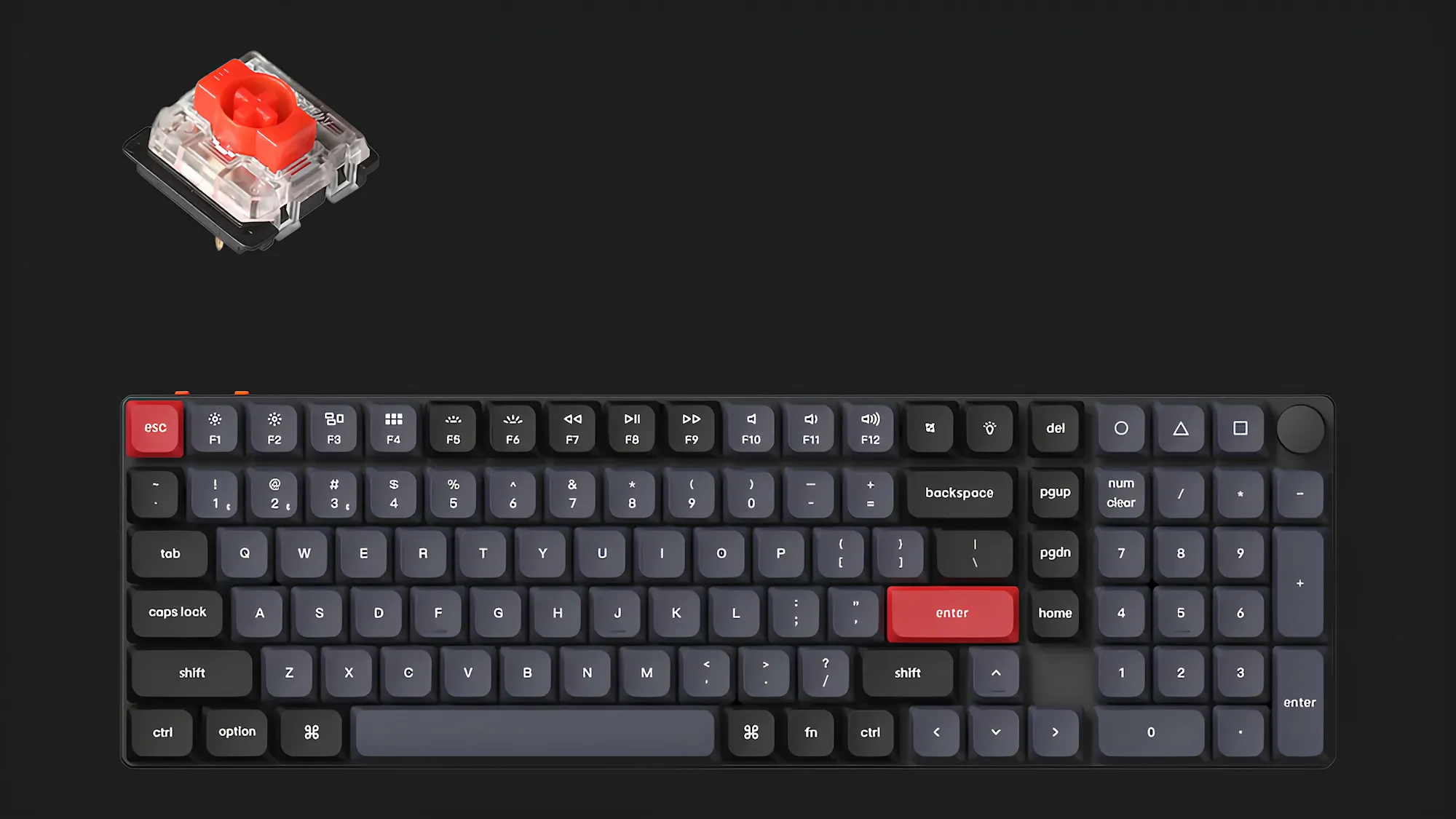 Ігрова клавіатура Keychron K17 Pro 103 Key RGB Gateron MX 2.0 Red (Black) (K17P-B1-UA)